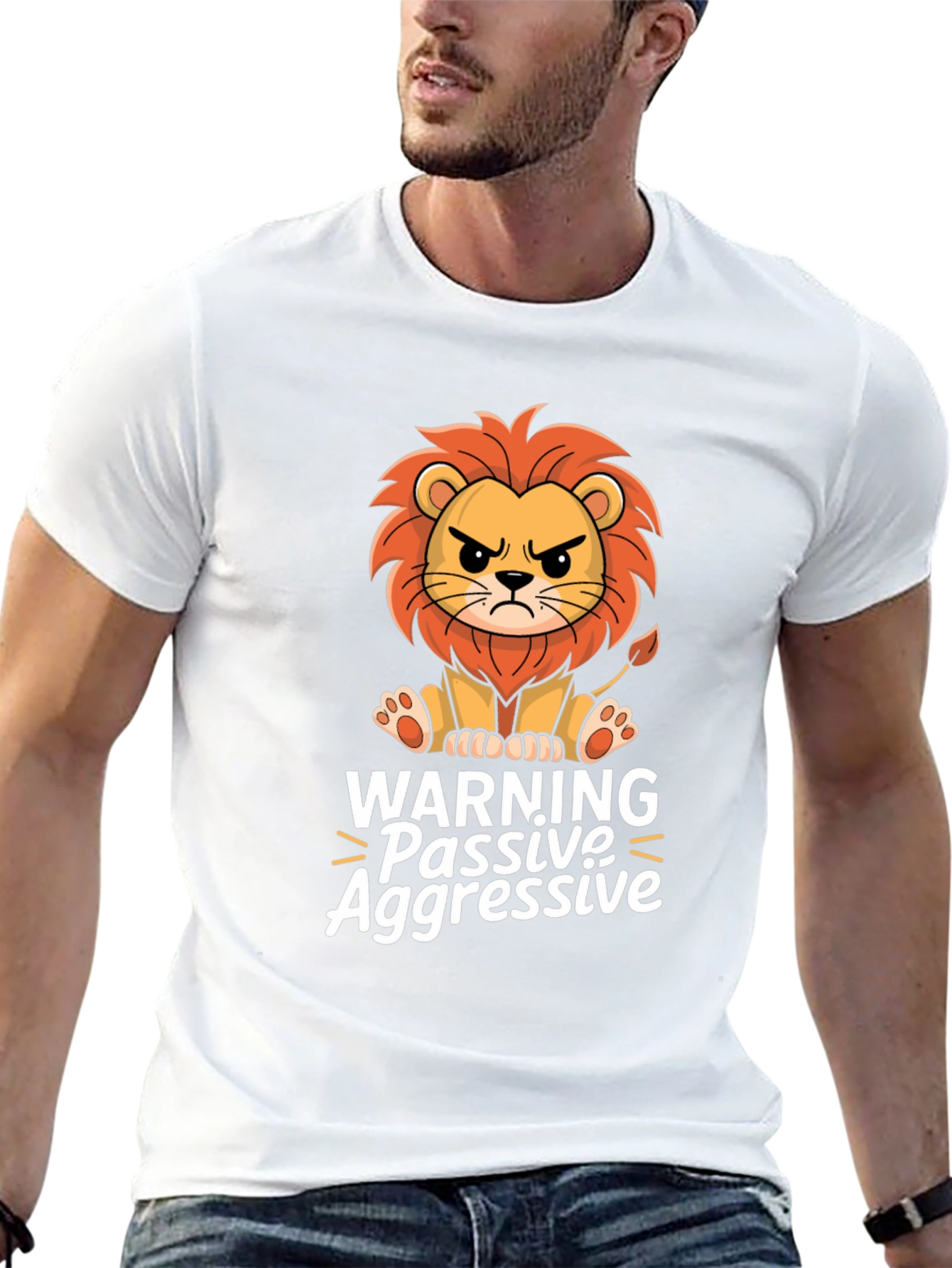 Warning Passive Aggressive Lion Graphic T-Shirt