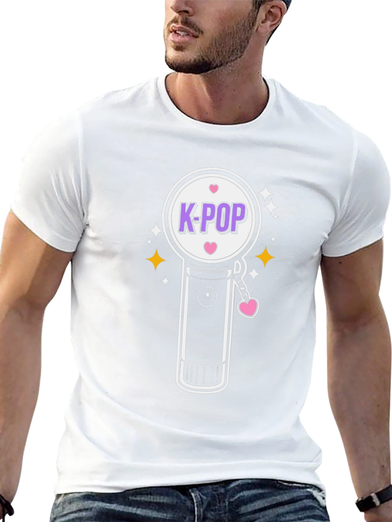 K-POP Light Stick Graphic Tee - Black