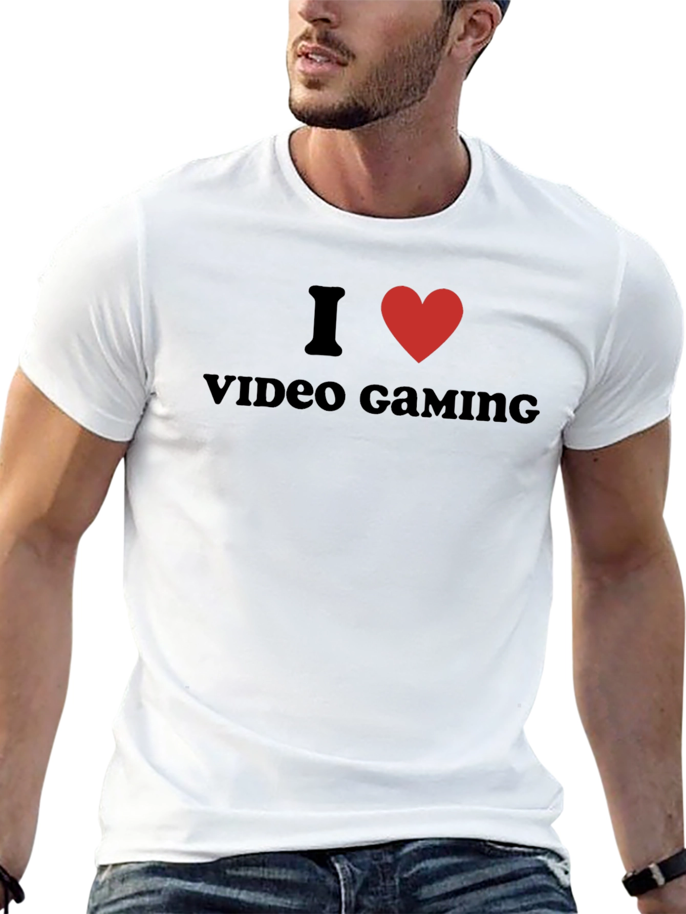 I Love Video Gaming Black Graphic Tee Shirt