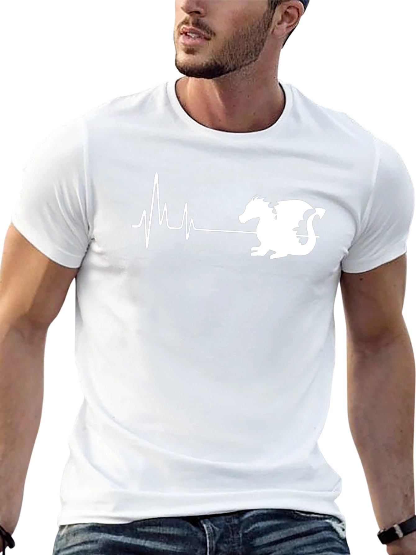Dragon Heartbeat T-Shirt - Black Graphic Tee