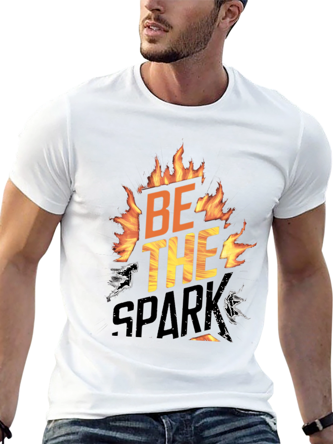 Be The Spark Graphic T-Shirt - Bold Flame Design