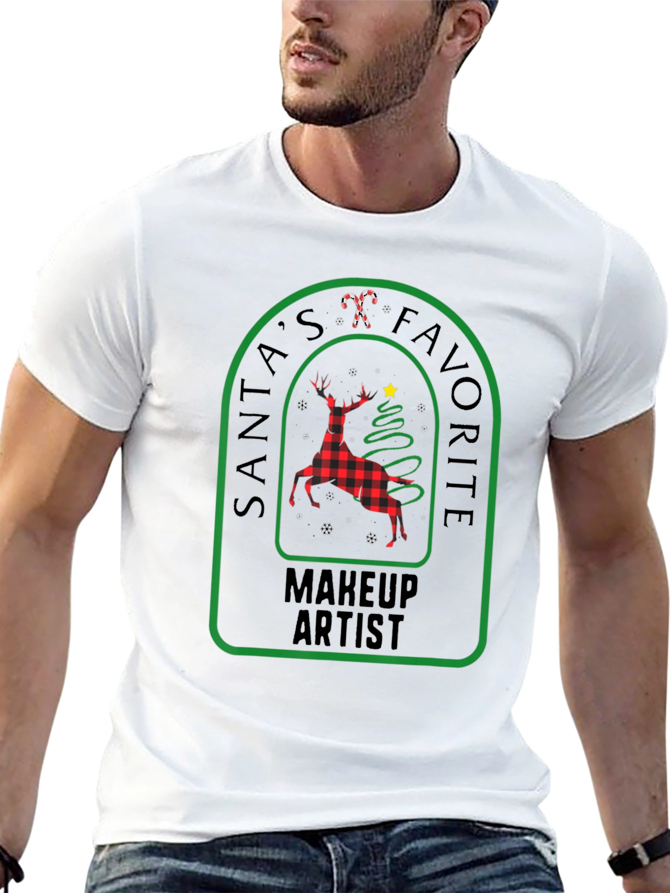 Santas Favorite Makeup Artist Christmas T-Shirt