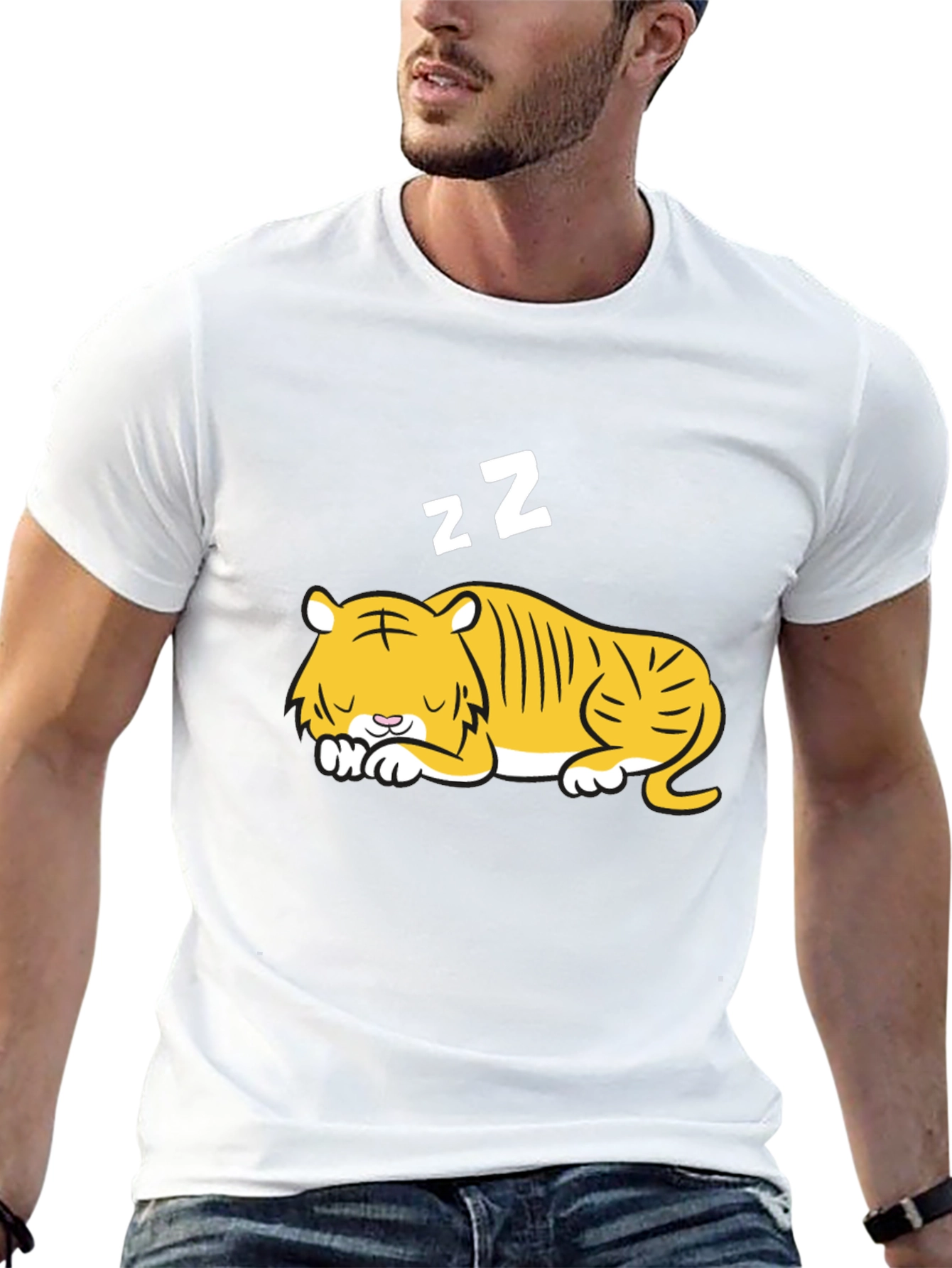 Sleeping Tiger Graphic Tee - Black