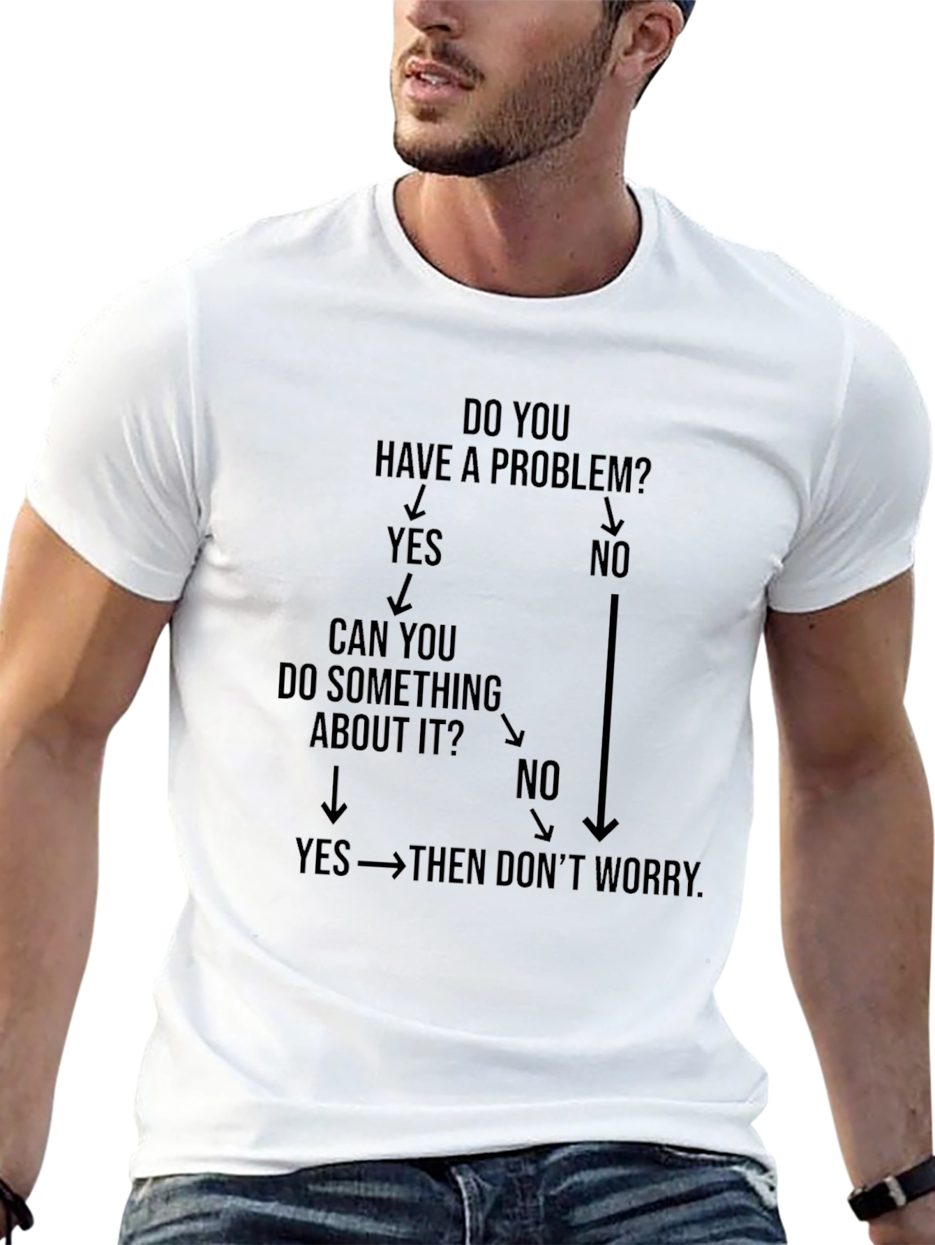 Funny Problem Solving Flowchart Graphic T-Shirt