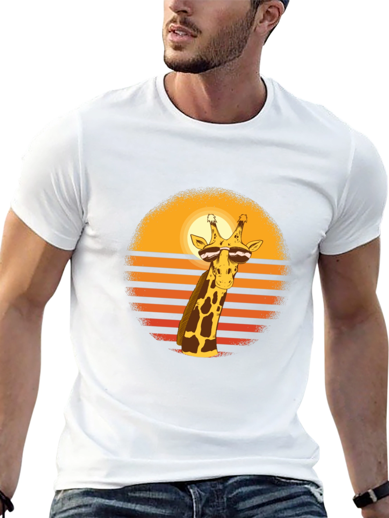 Cool Giraffe Sunset T-Shirt