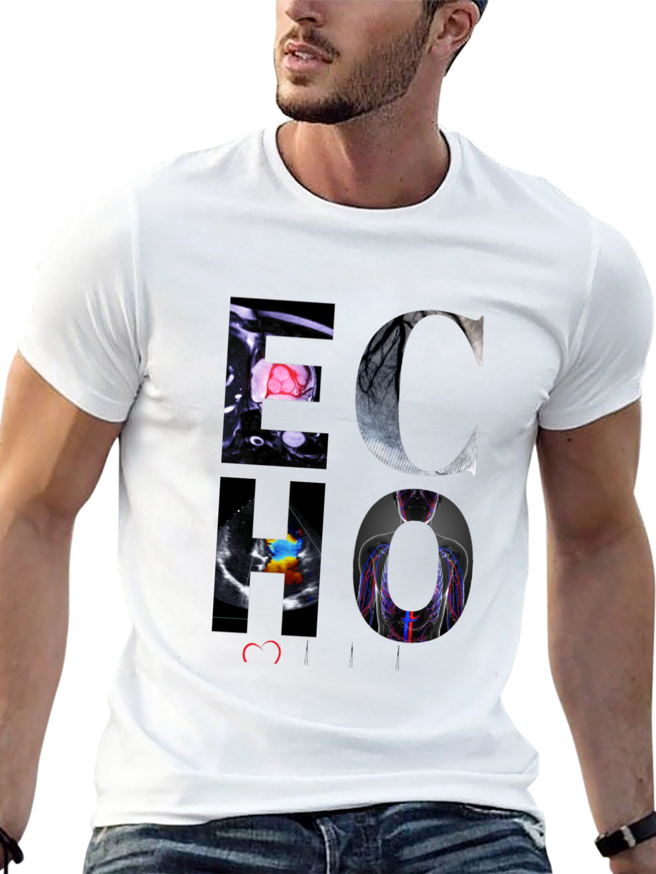 ECHO Heart Graphic Black T-Shirt