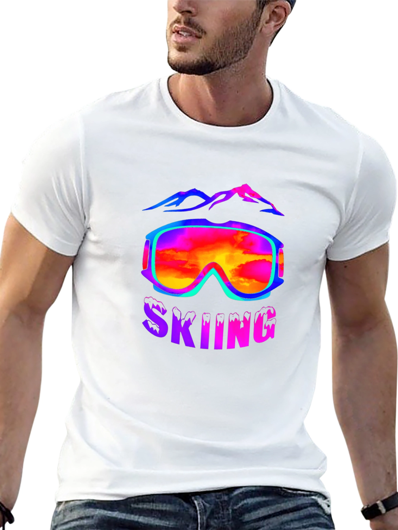 Skiing Goggles T-Shirt - Mountain Adventure Tee