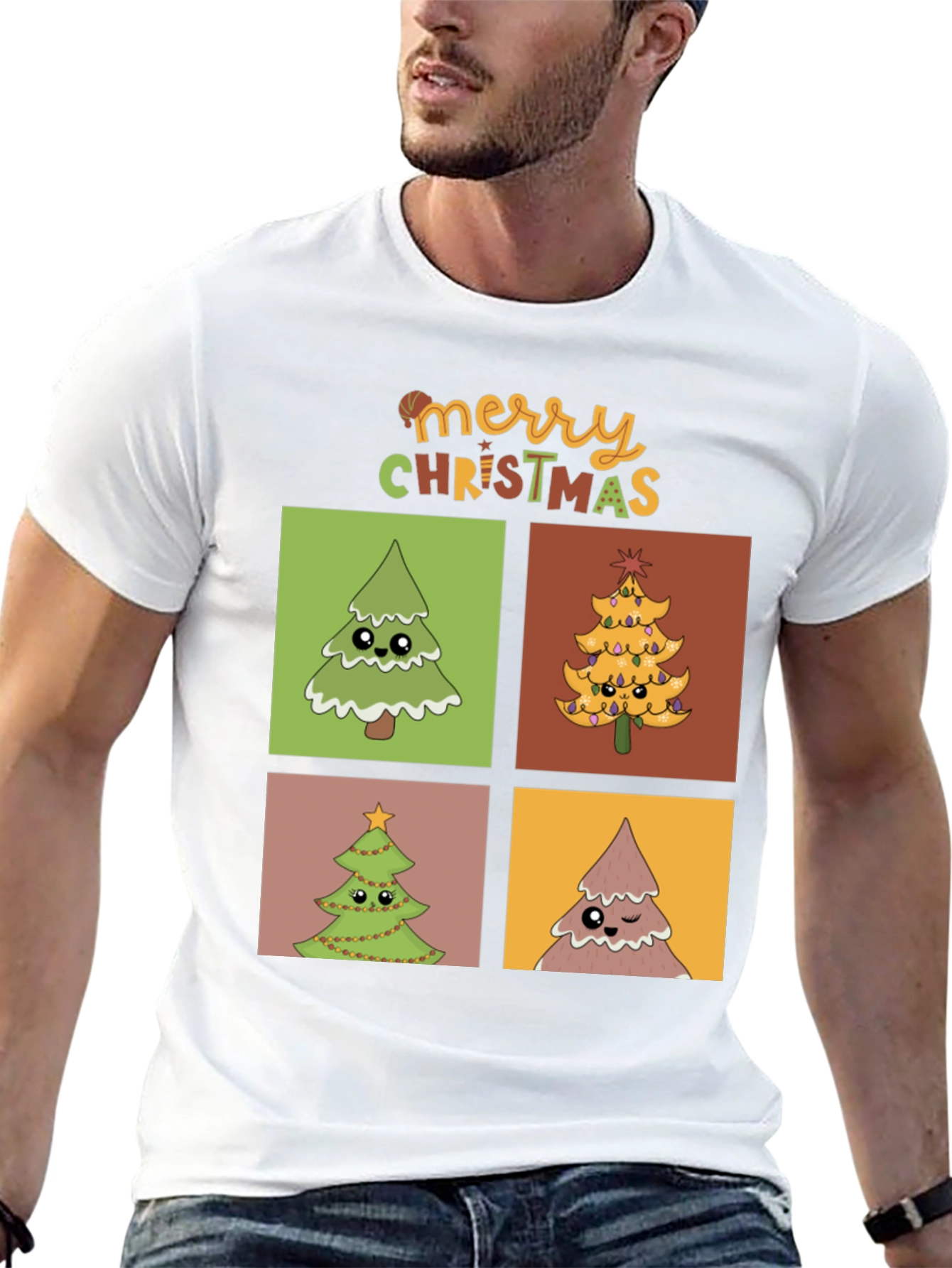 Merry Christmas Trees Graphic Tee