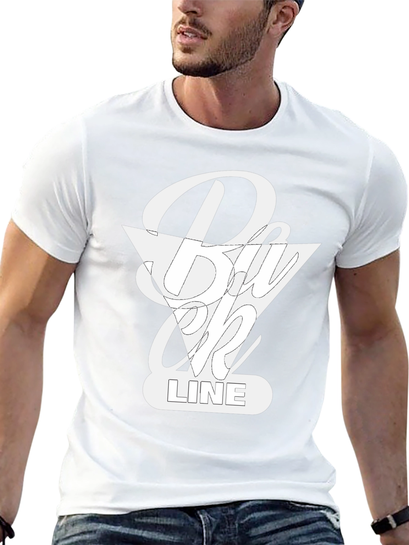 Stylish Back Line Black T-Shirt