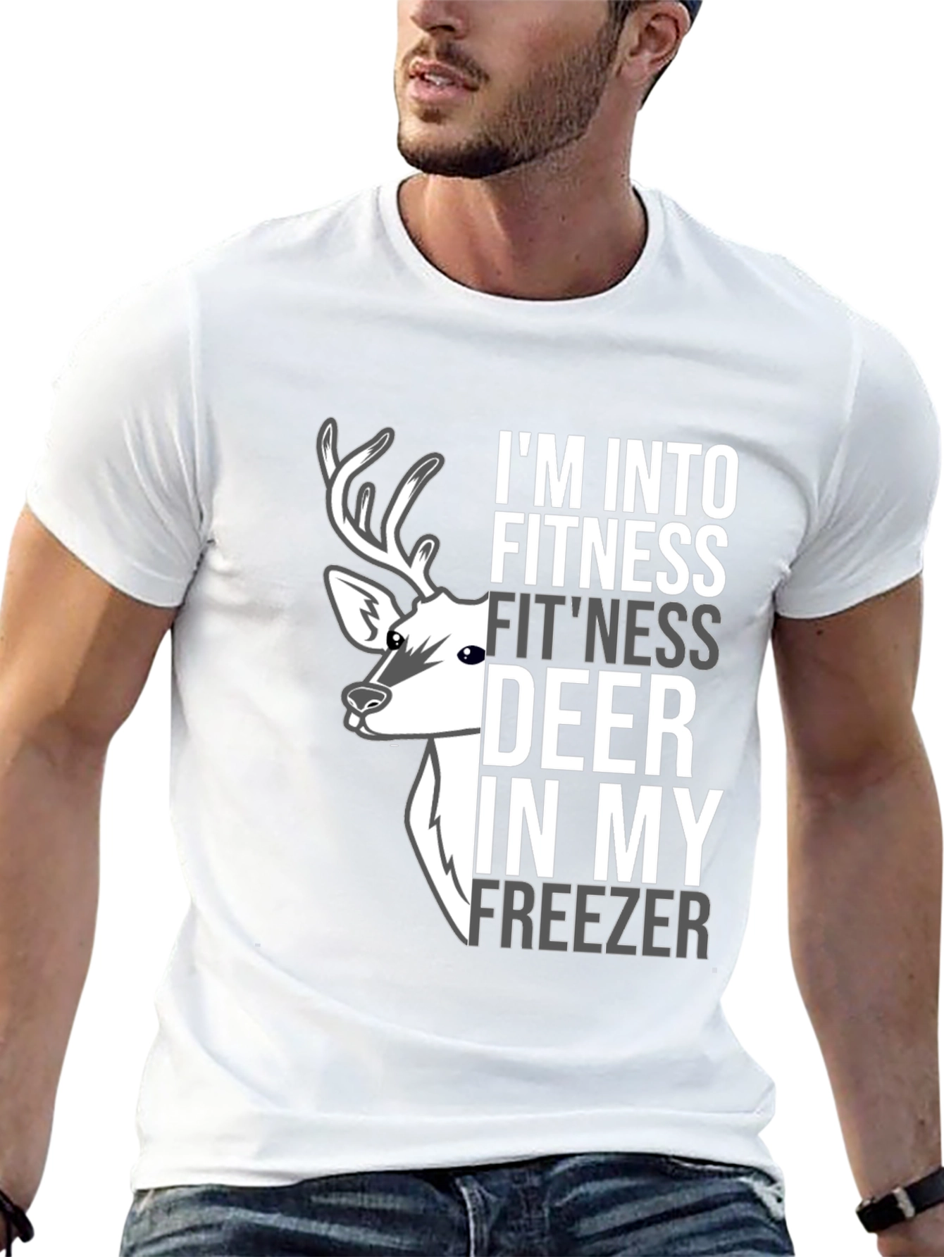 Fitness Deer Freezer Novelty Graphic Tee