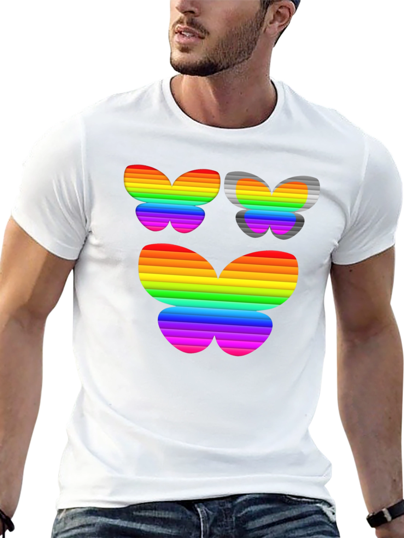 Rainbow Butterfly Graphic Tee