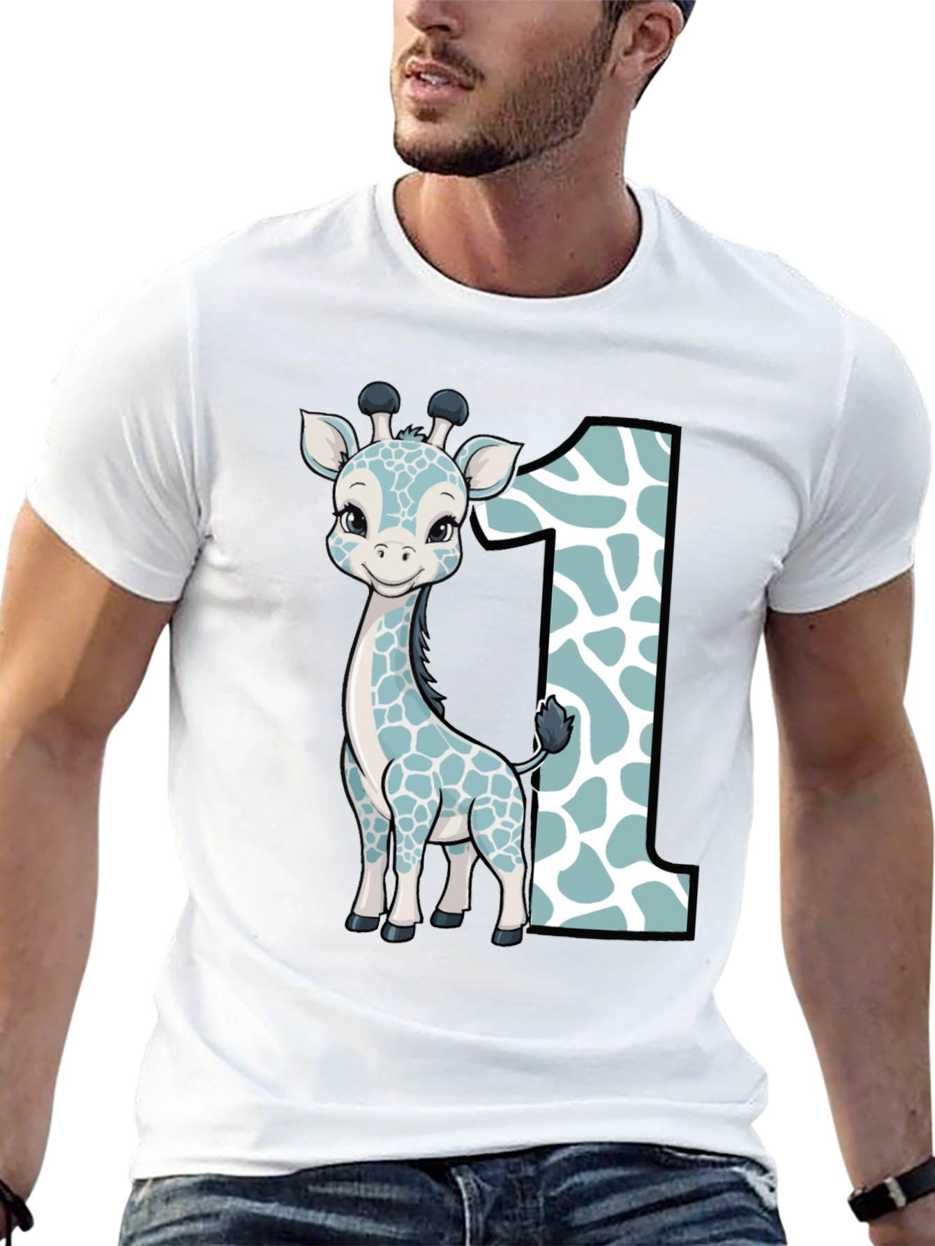 Cute Giraffe First Birthday T-Shirt