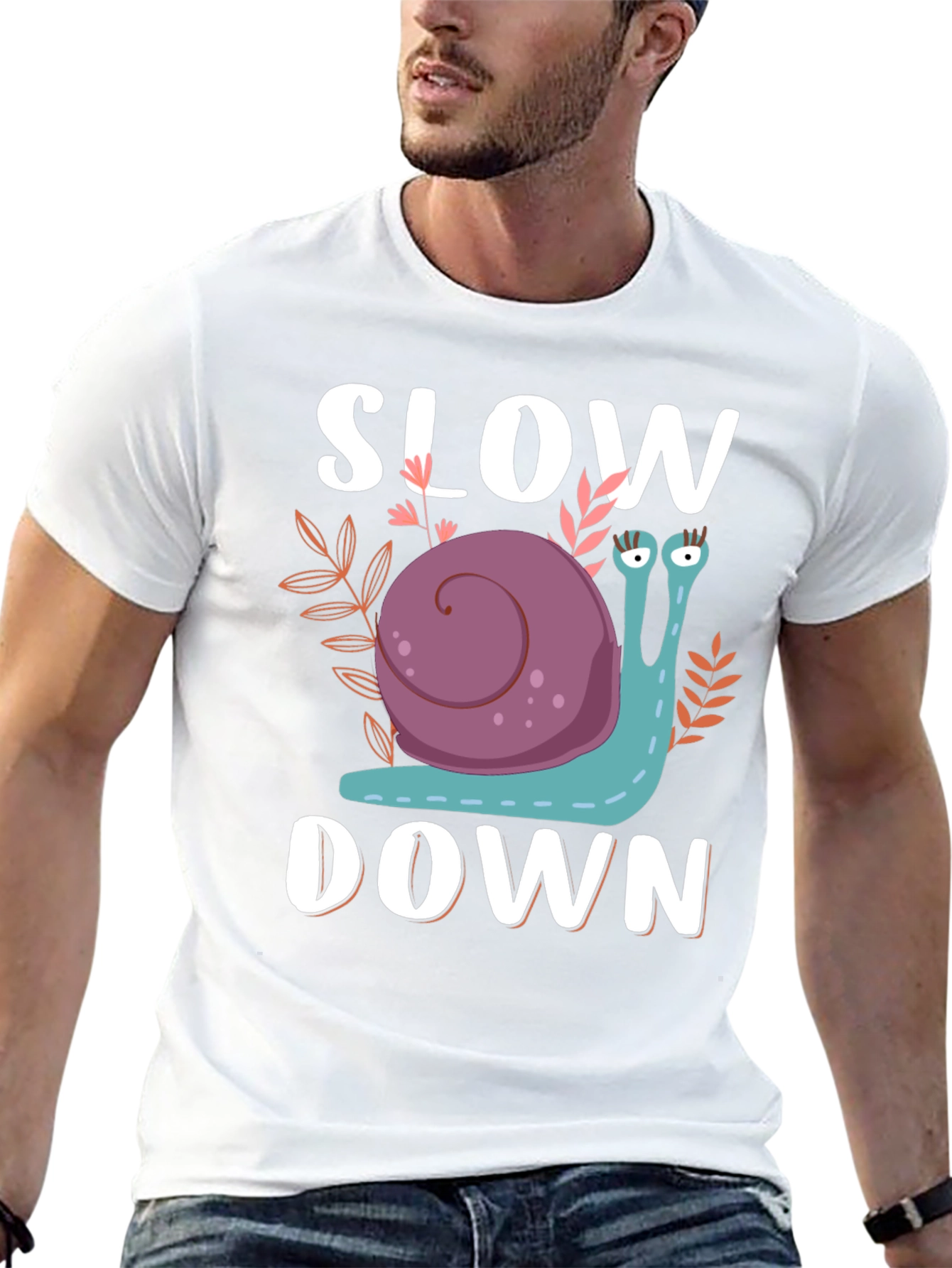 Slow Down Snail Graphic T-Shirt