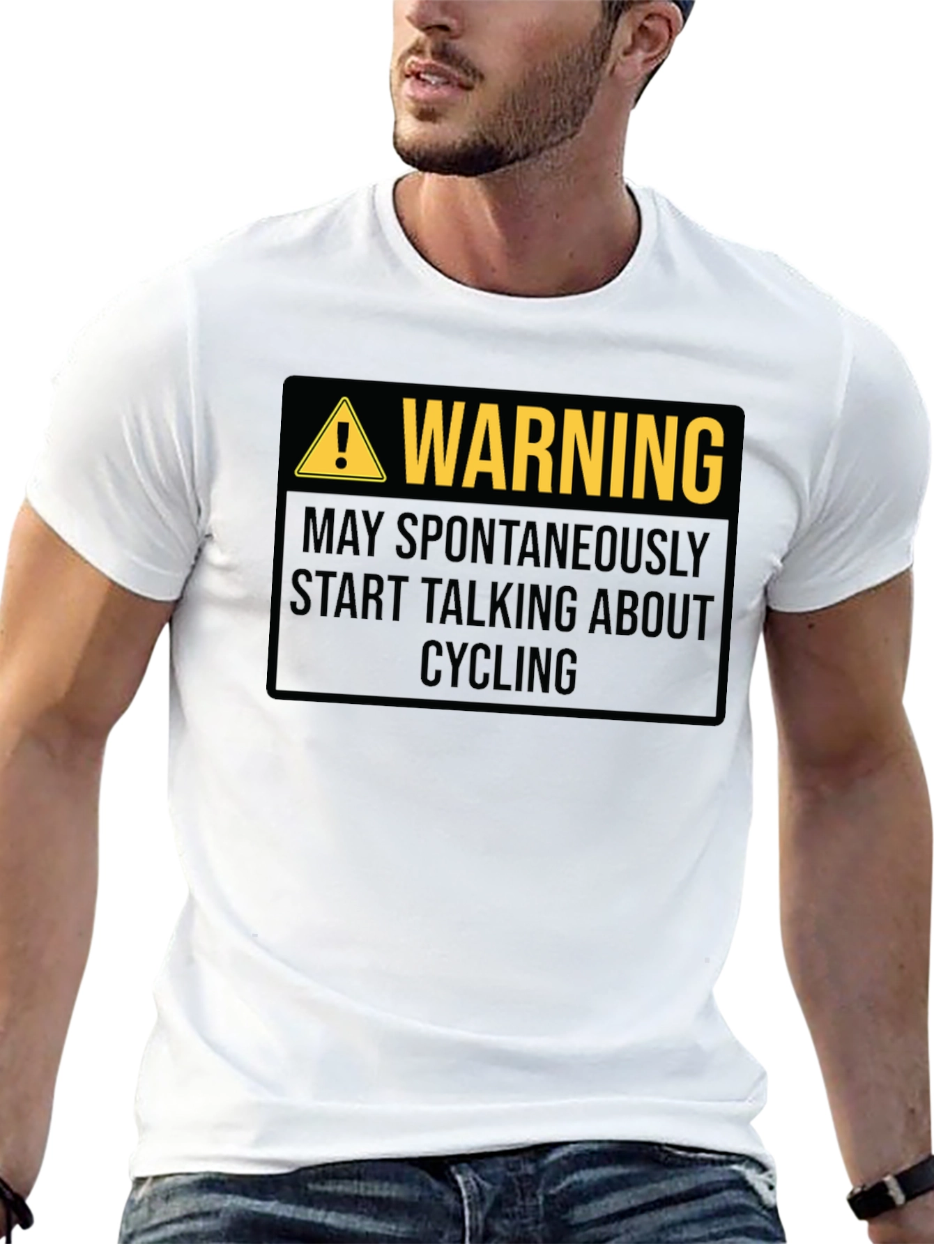 Warning May Spontaneously Talk About Cycling T-Shirt