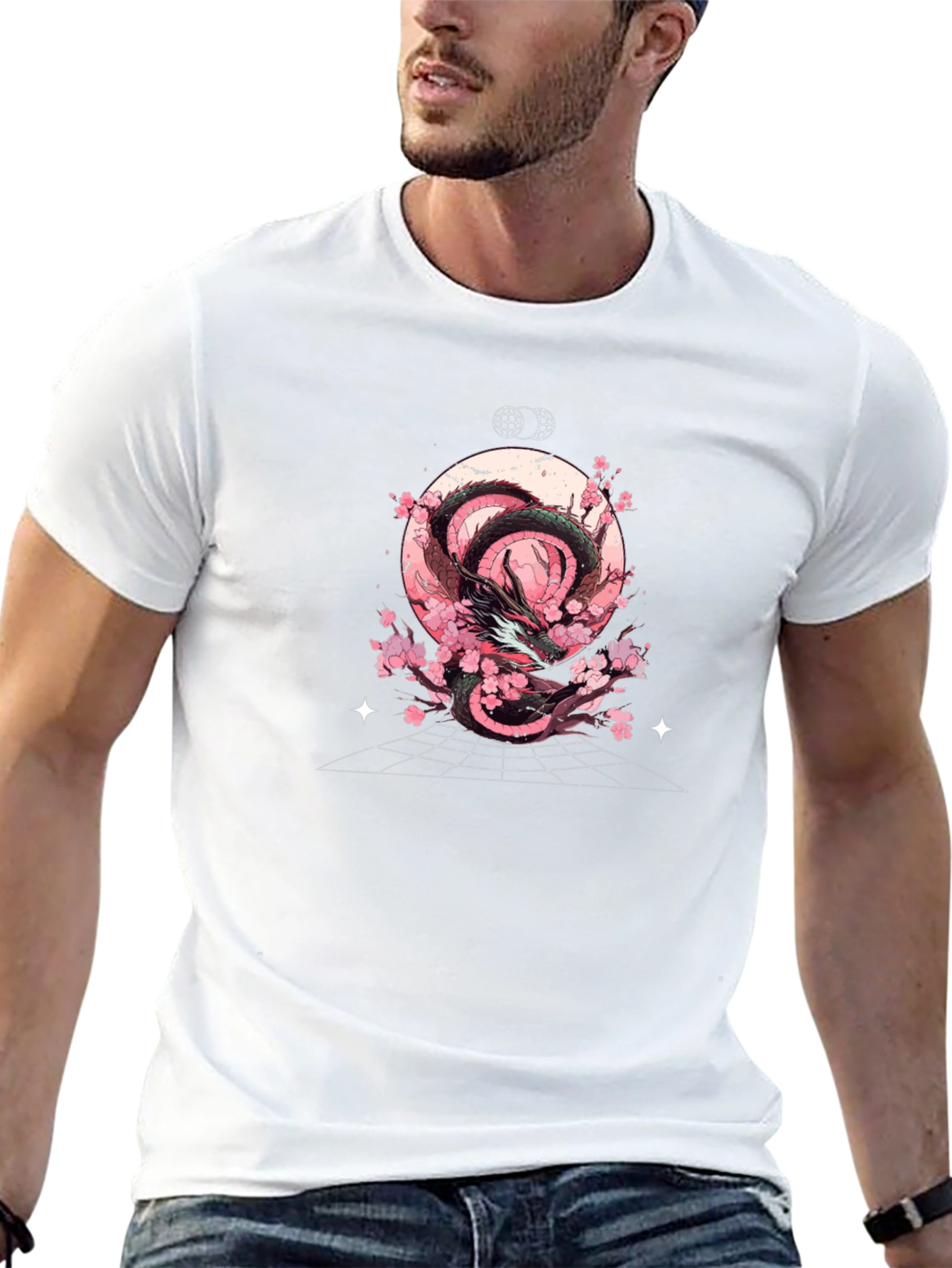 Dragon & Cherry Blossom T-Shirt - Graphic Tee