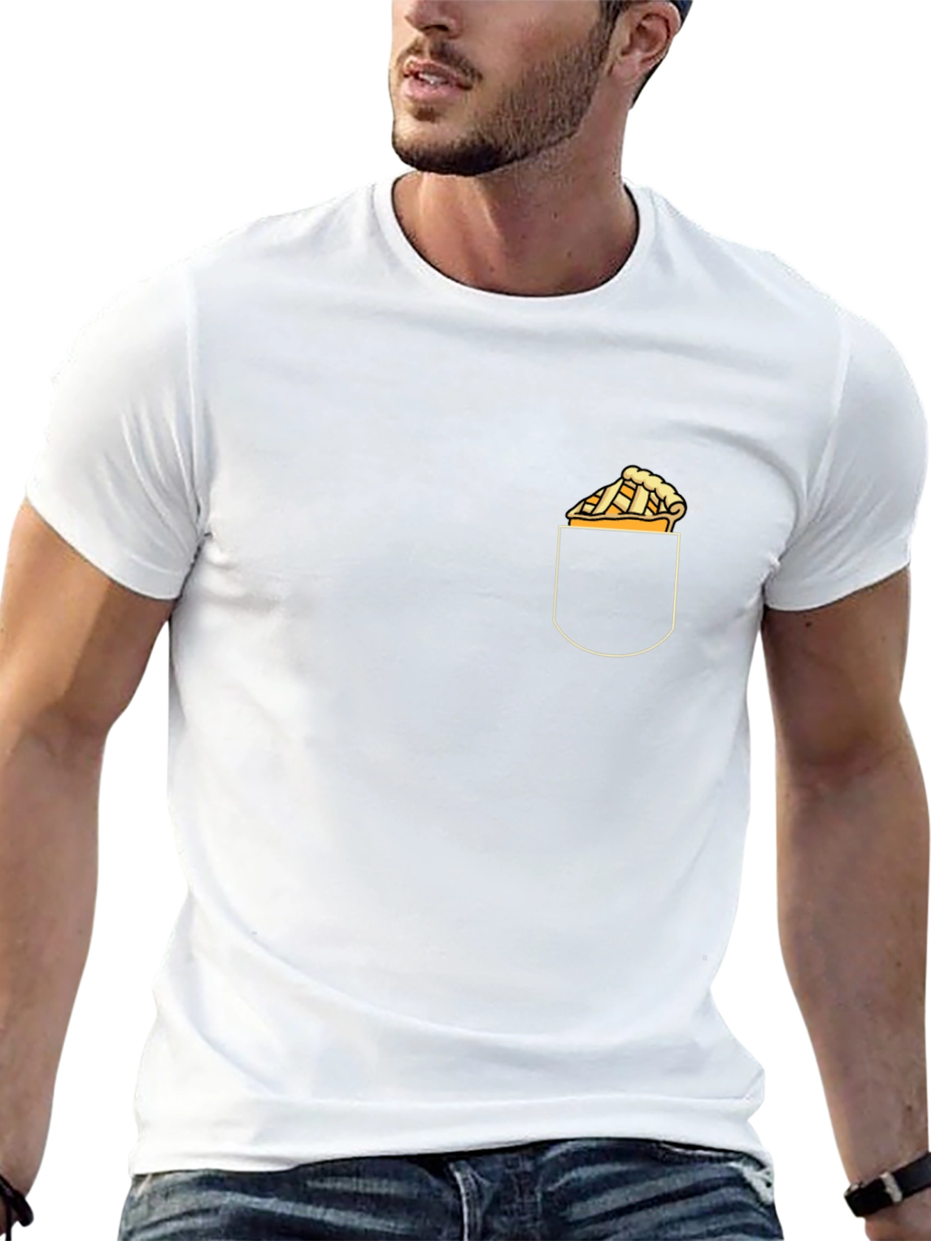 Pie in Pocket Graphic Tee - Trendy Casual Wear
