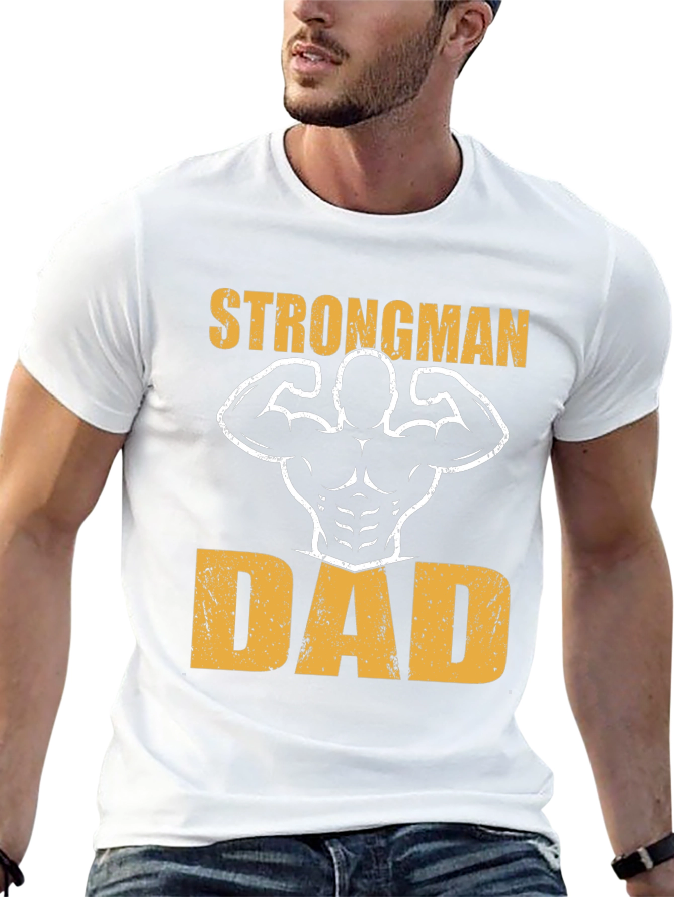Strongman Dad Graphic T-Shirt - Fitness Fathers Day Tee