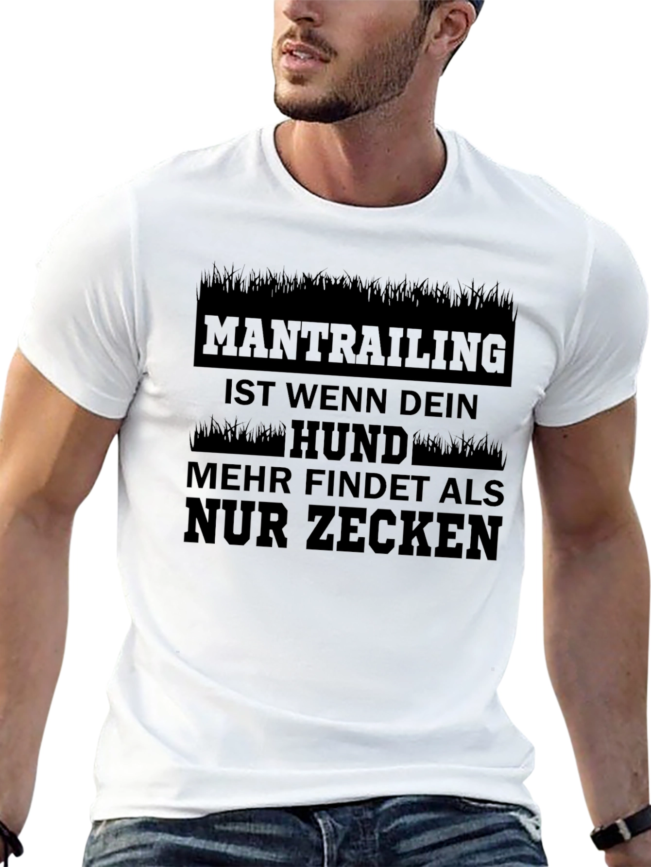 Mantrailing Dog Humor Black T-Shirt