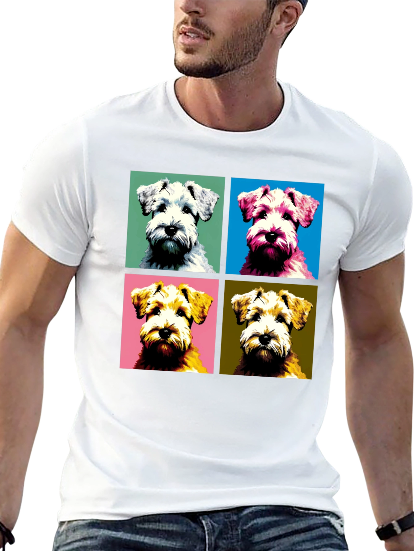 Pop Art Dog T-Shirt: Schnauzer Square Design