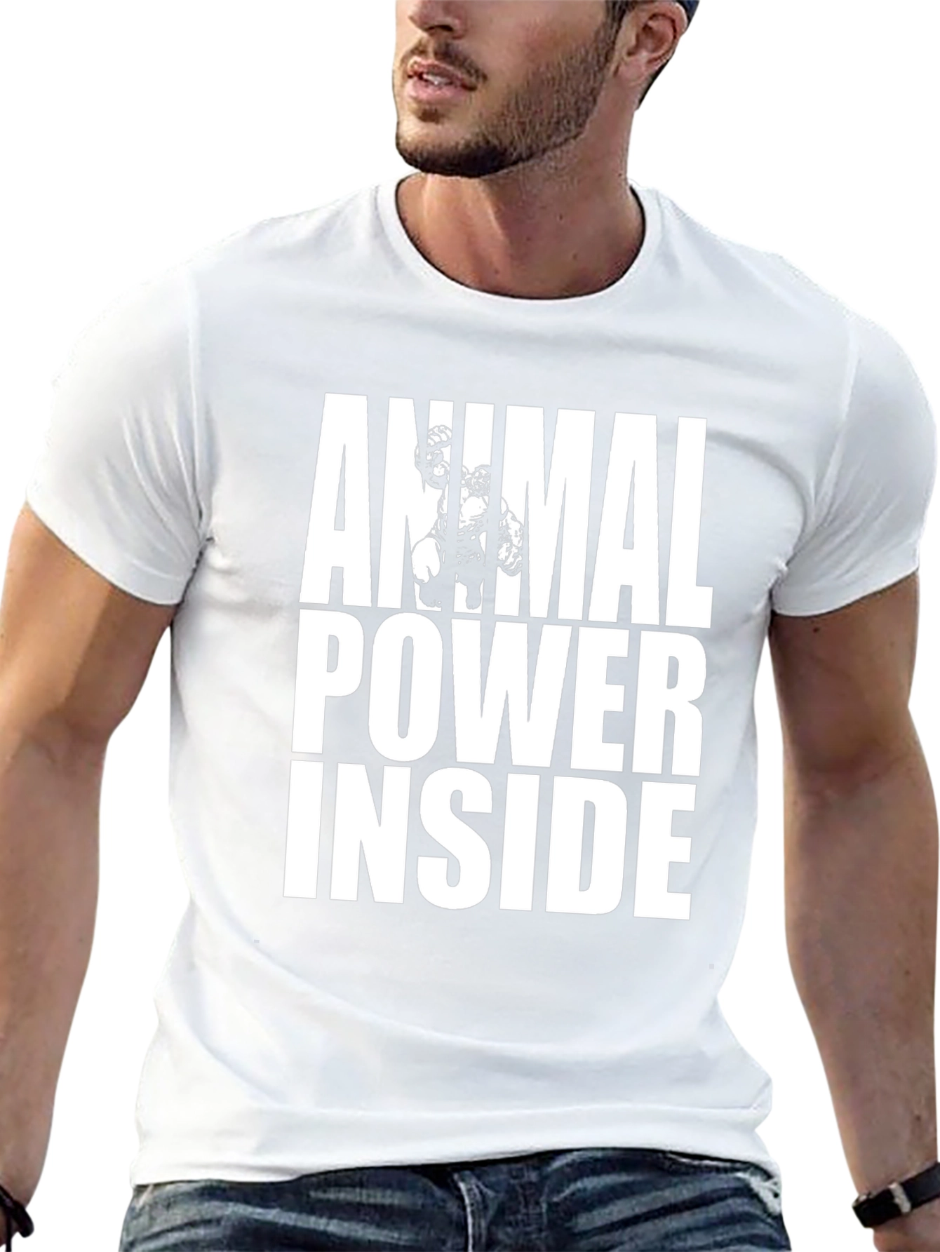 Animal Power Inside Black Graphic Tee