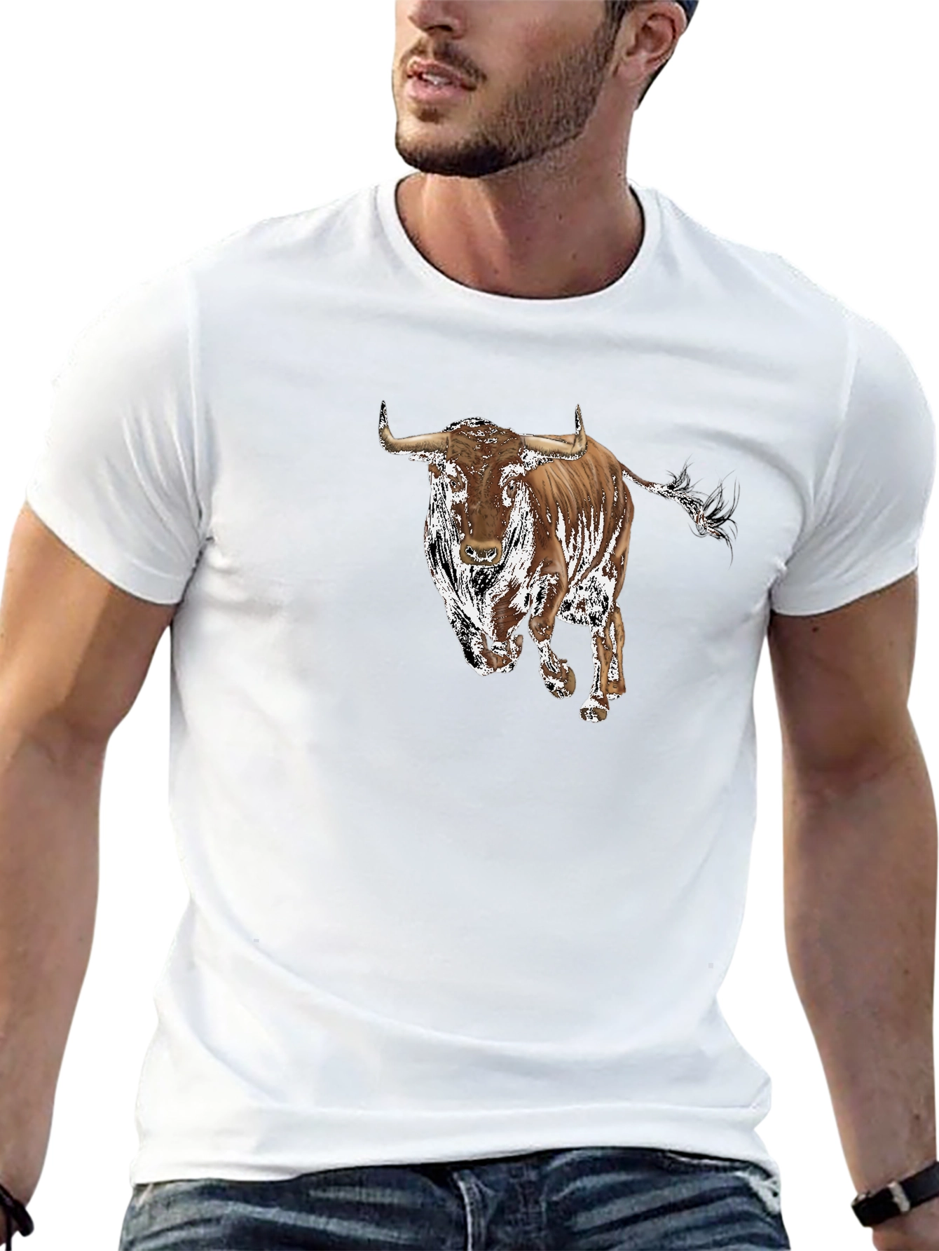 Bull Graphic Tee - Black Casual Shirt