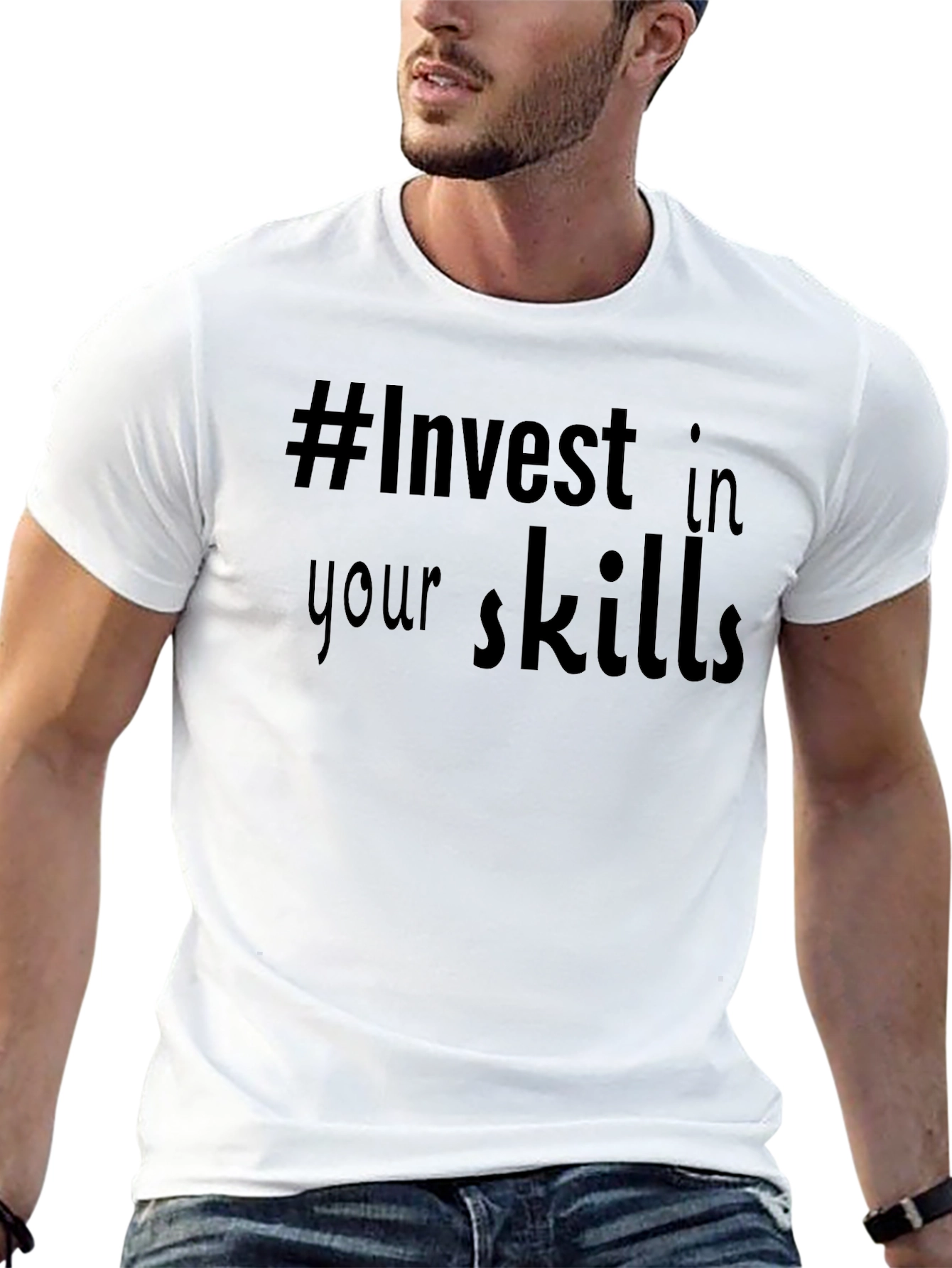 Invest In Your Skills Black Graphic Tee