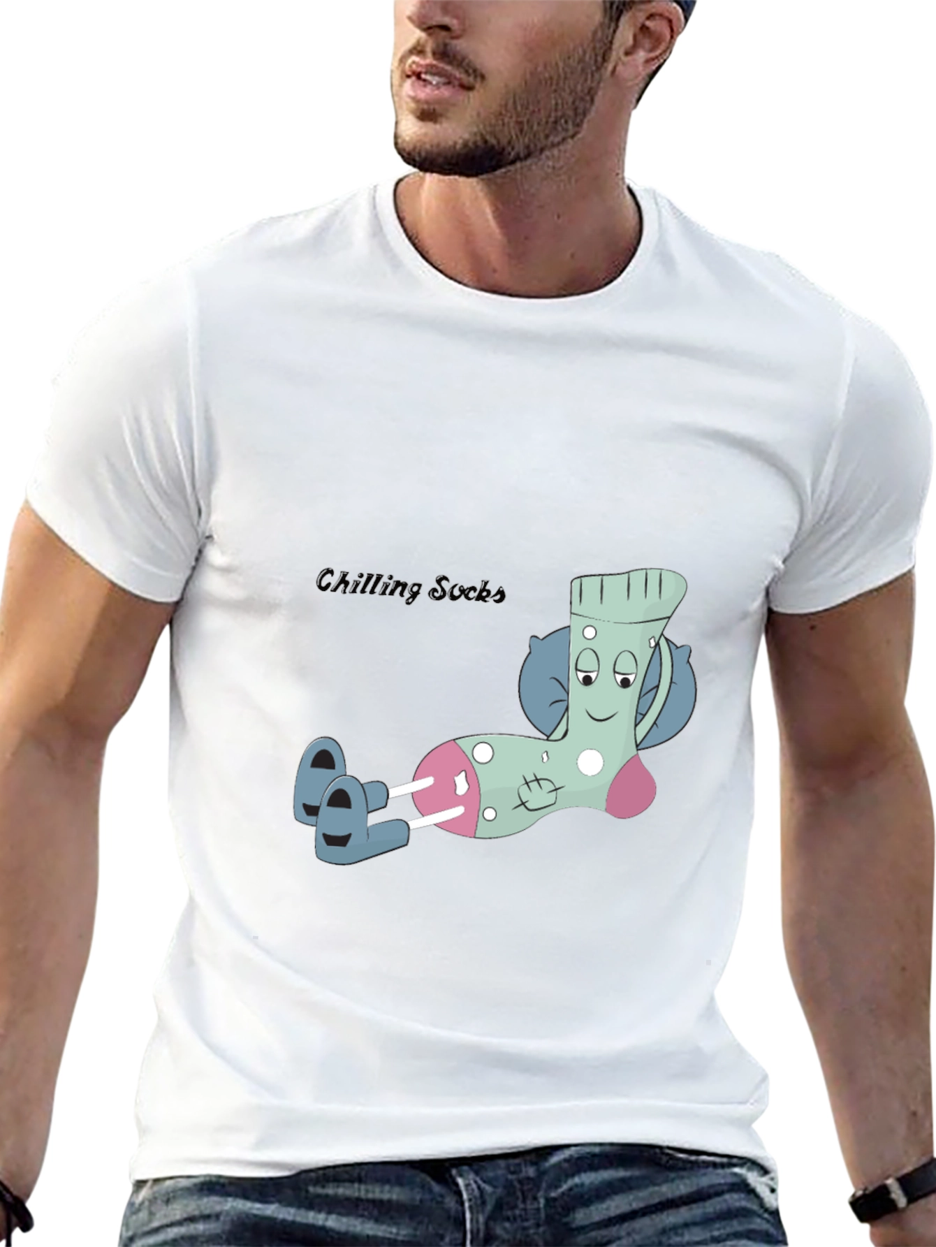Relaxing Sock Graphic Tee - Cool & Comfortable