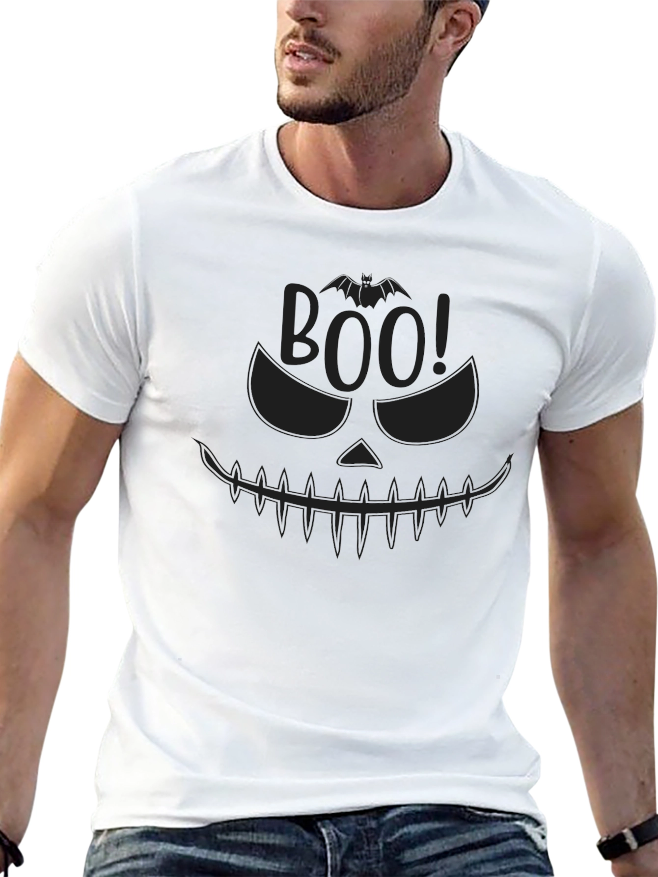 Spooky Boo! Pumpkin Face Graphic Tee
