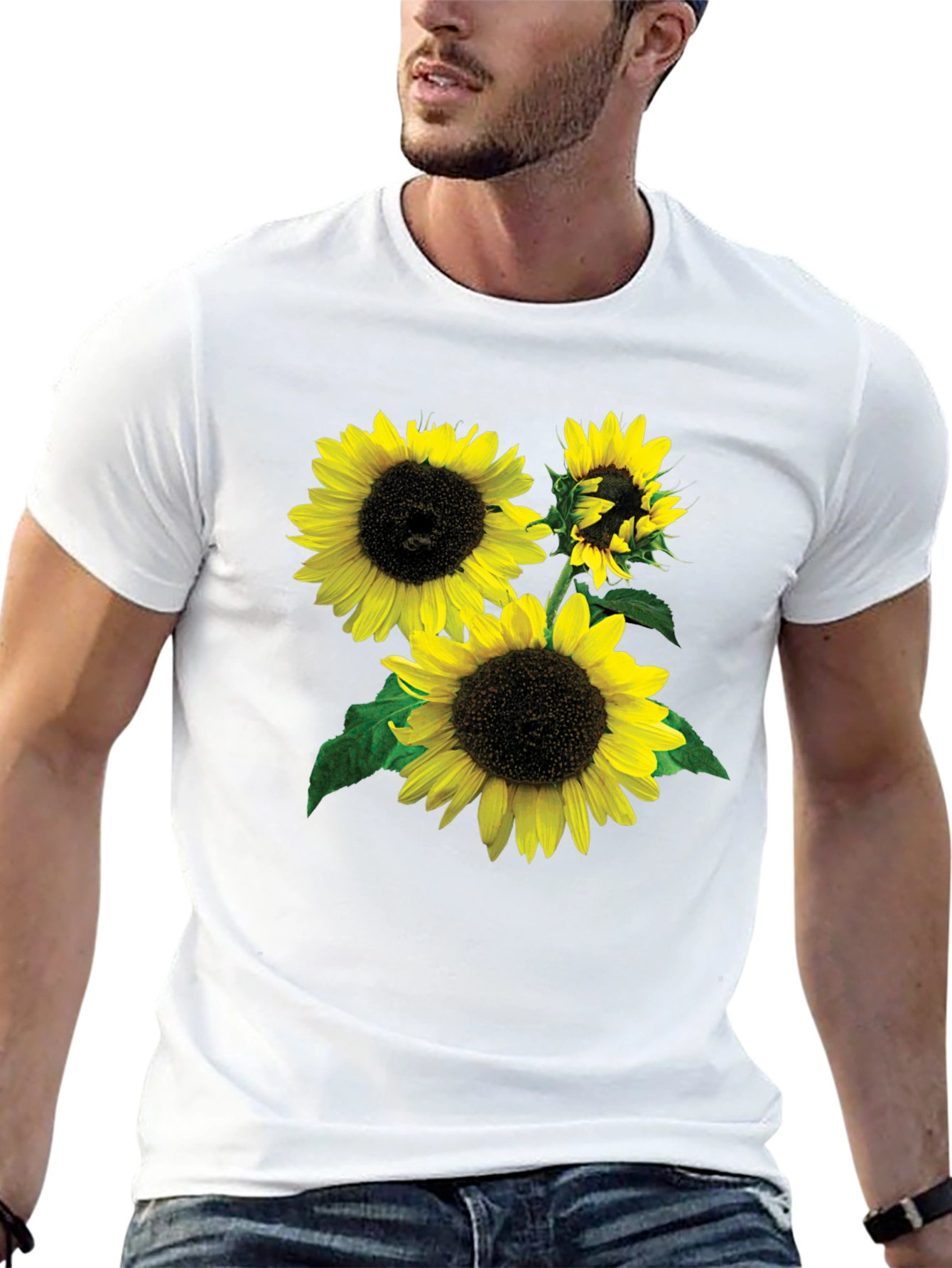 Sunflower Graphic Tee - Stylish Black T-Shirt