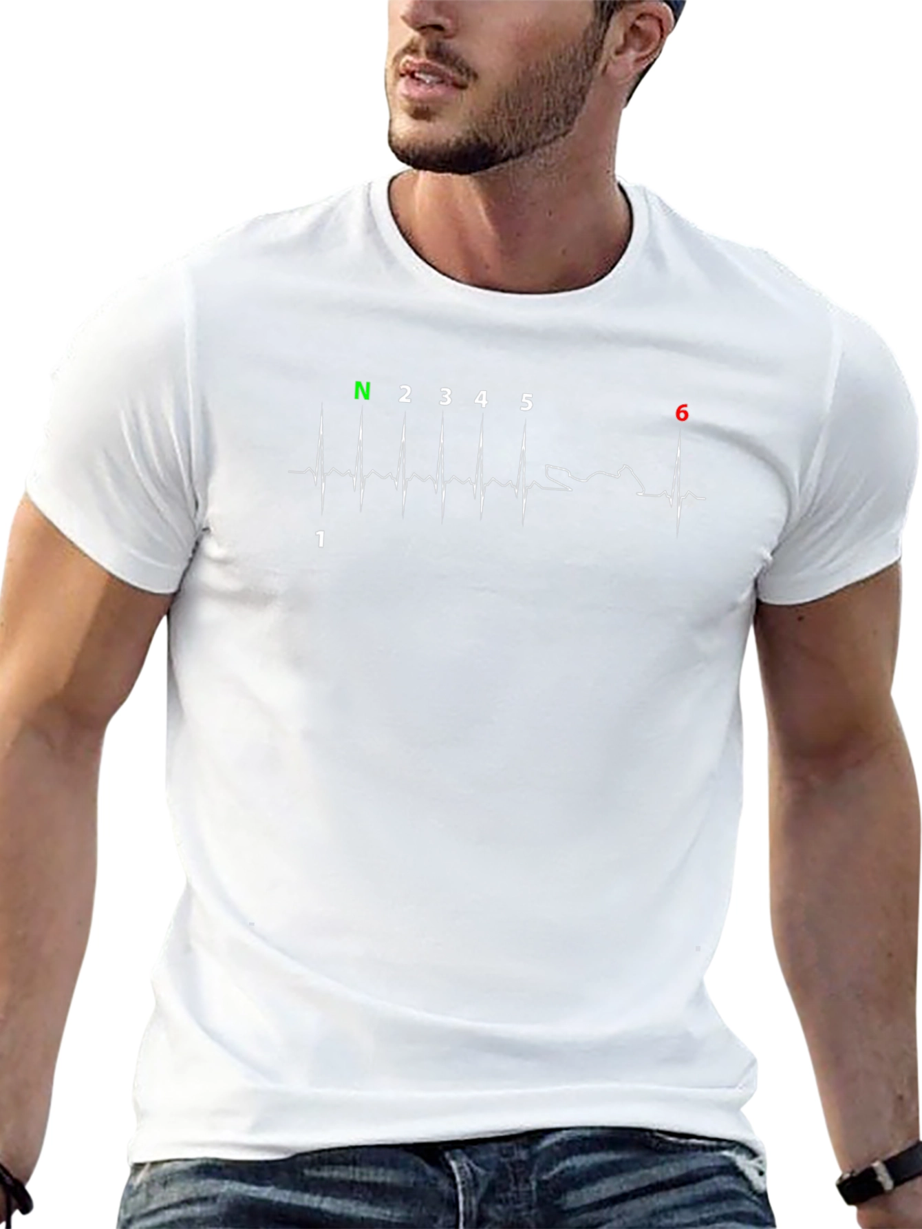 Motorcycle Gear Shift Heartbeat T-Shirt