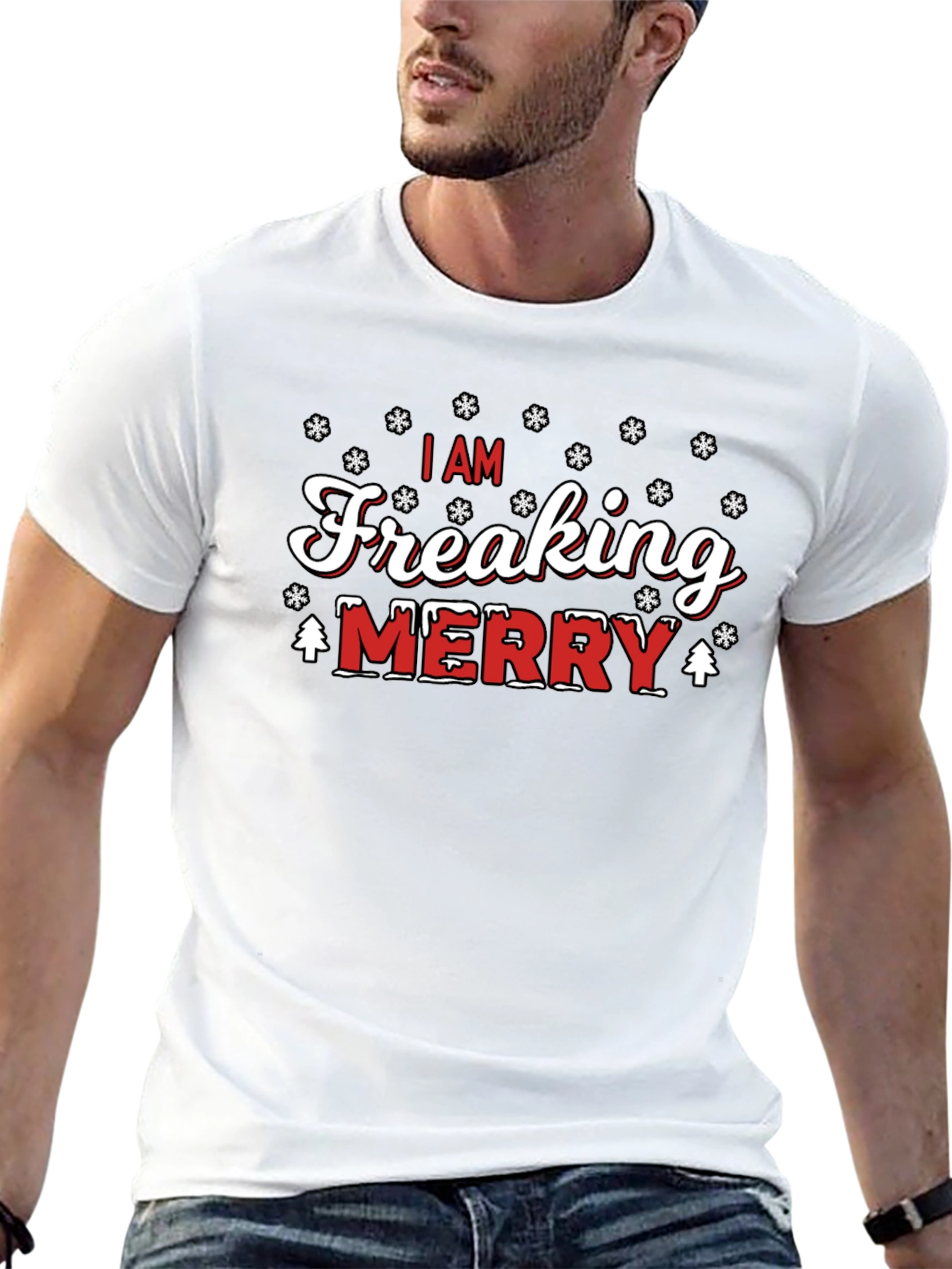 I Am Freaking Merry Christmas Graphic T-Shirt