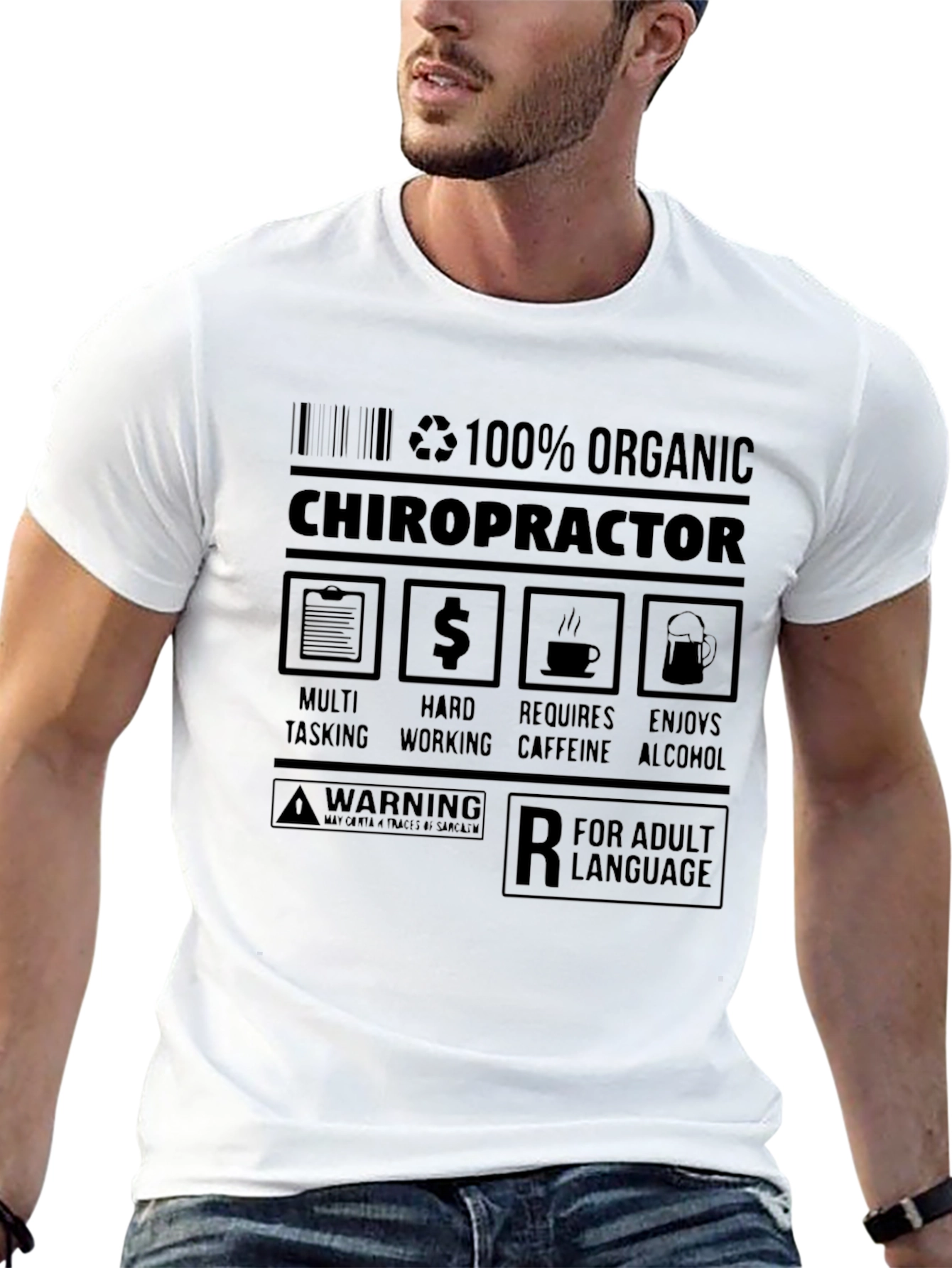 100% Organic Chiropractor Adult Humor T-Shirt
