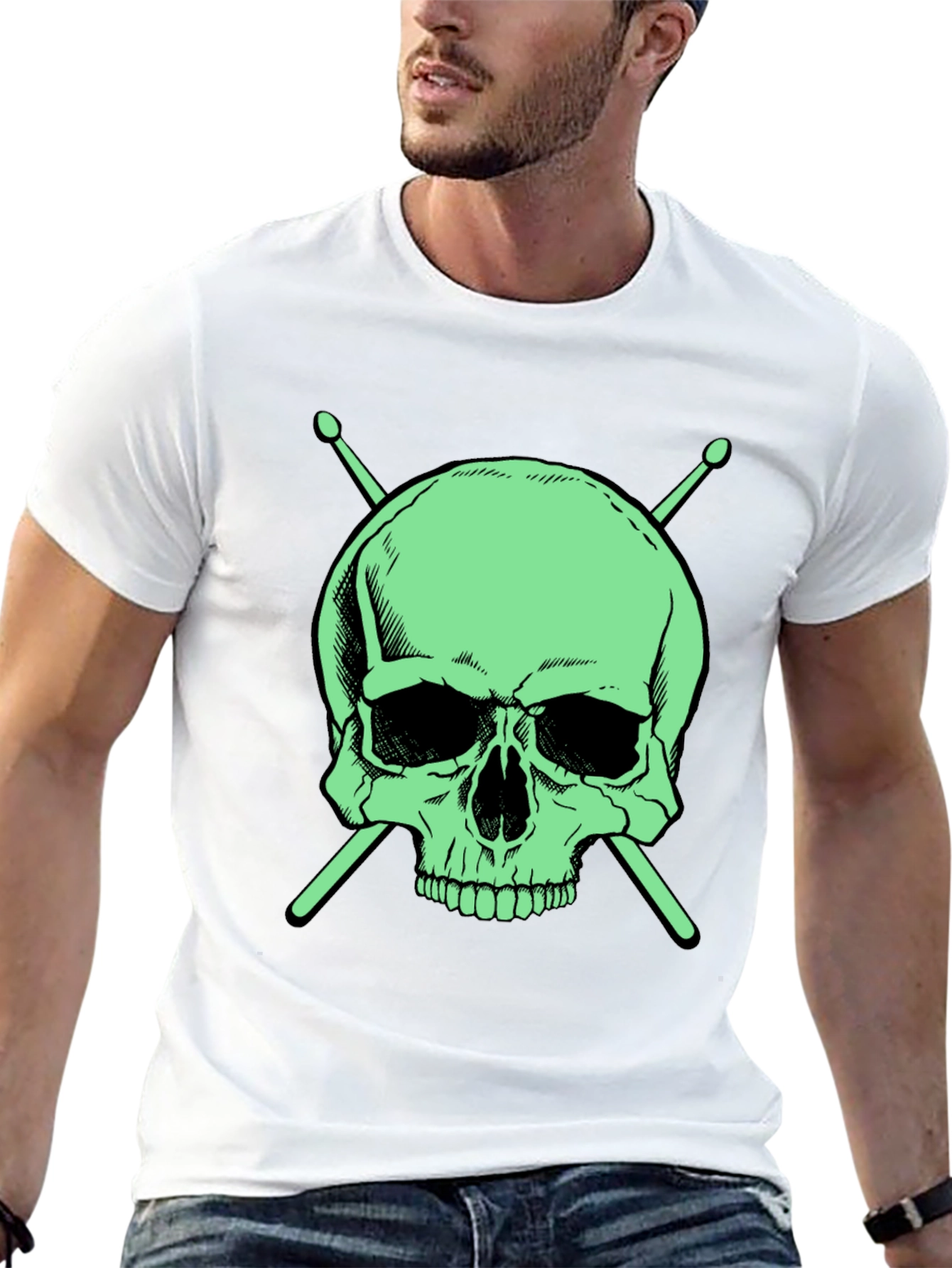 Skull & Drumsticks Graphic Tee