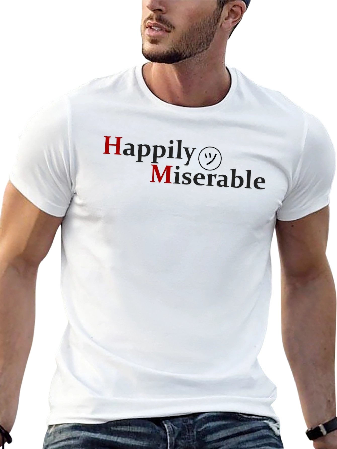 Happily Miserable Black T-Shirt