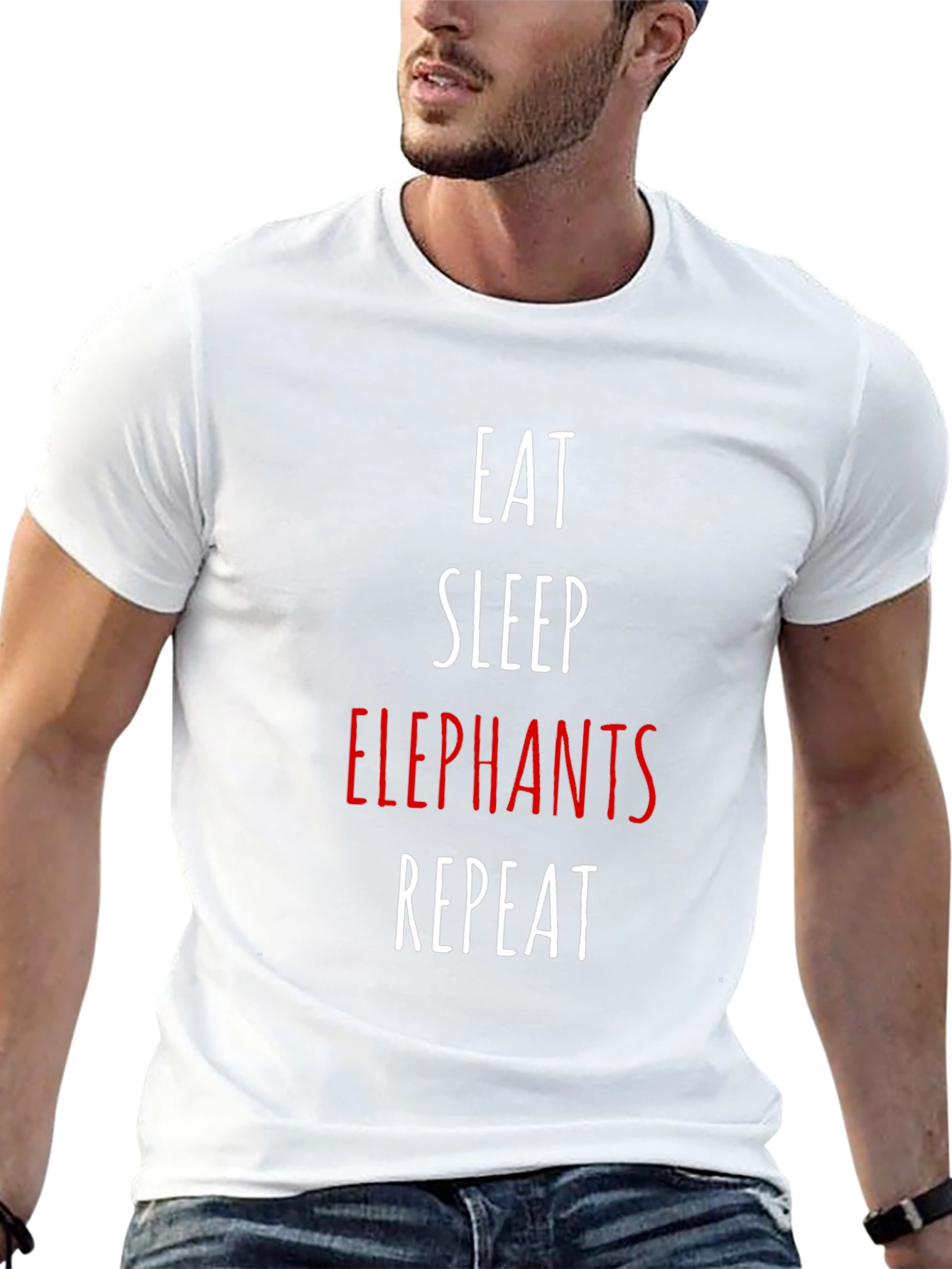 Eat Sleep Elephants Repeat Black T-Shirt