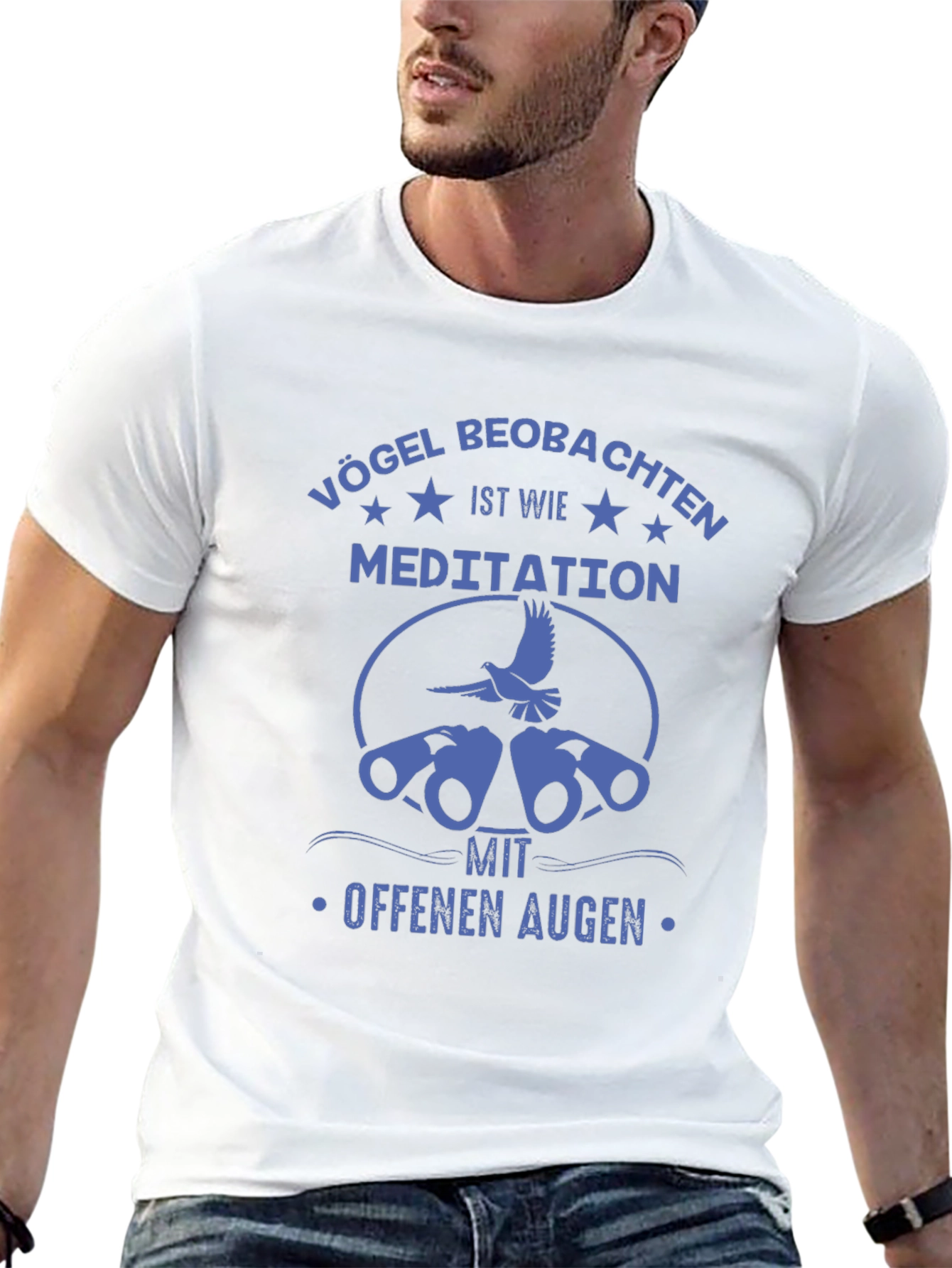Birdwatching Meditation T-Shirt - Open Eyes Design