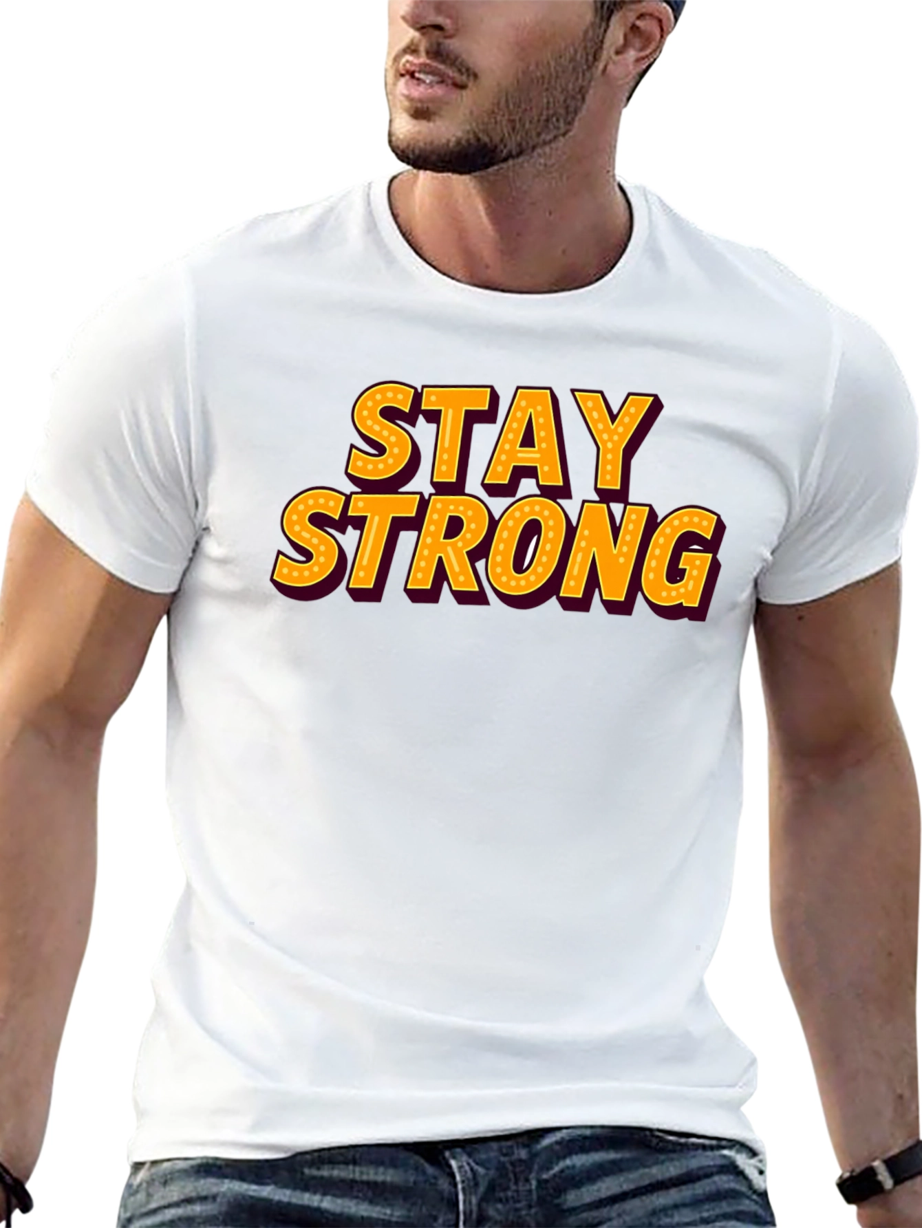 Stay Strong Graphic Tee - Motivational Black T-Shirt