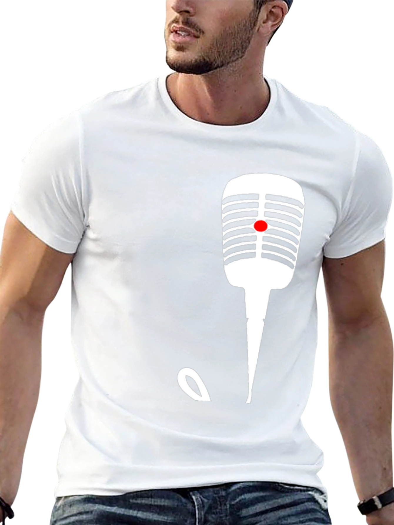 Retro Microphone Graphic T-Shirt - Classic Style