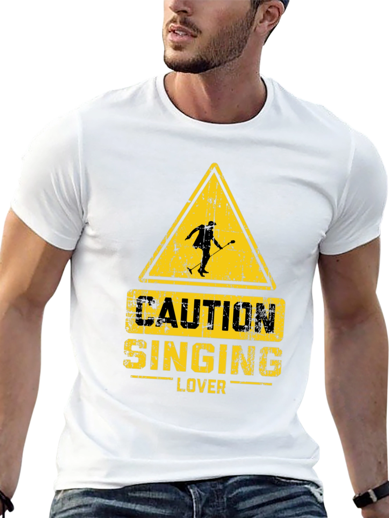 Caution Singing Lover Black T-Shirt
