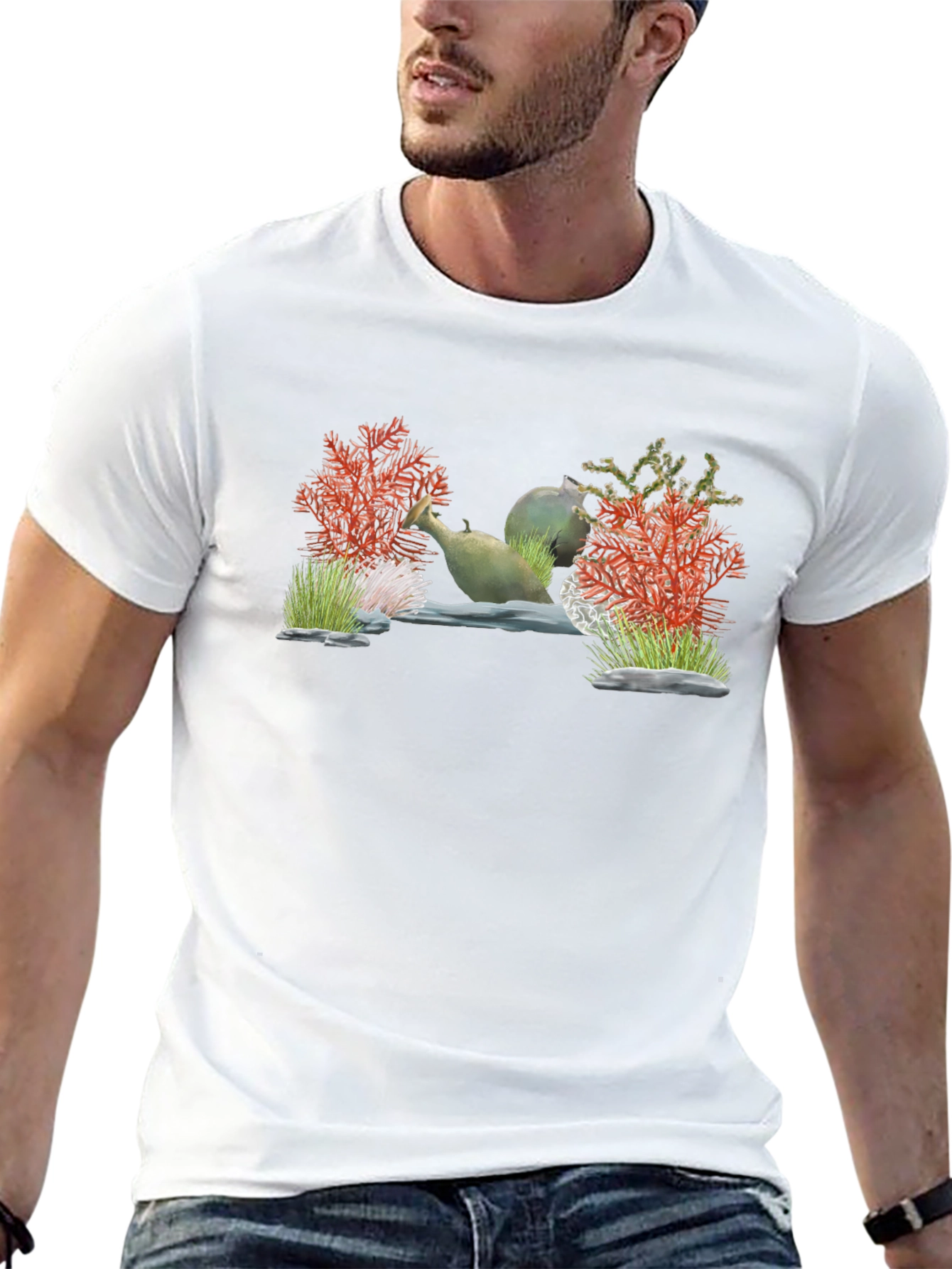 Unique Aquarium Scene Graphic T-Shirt