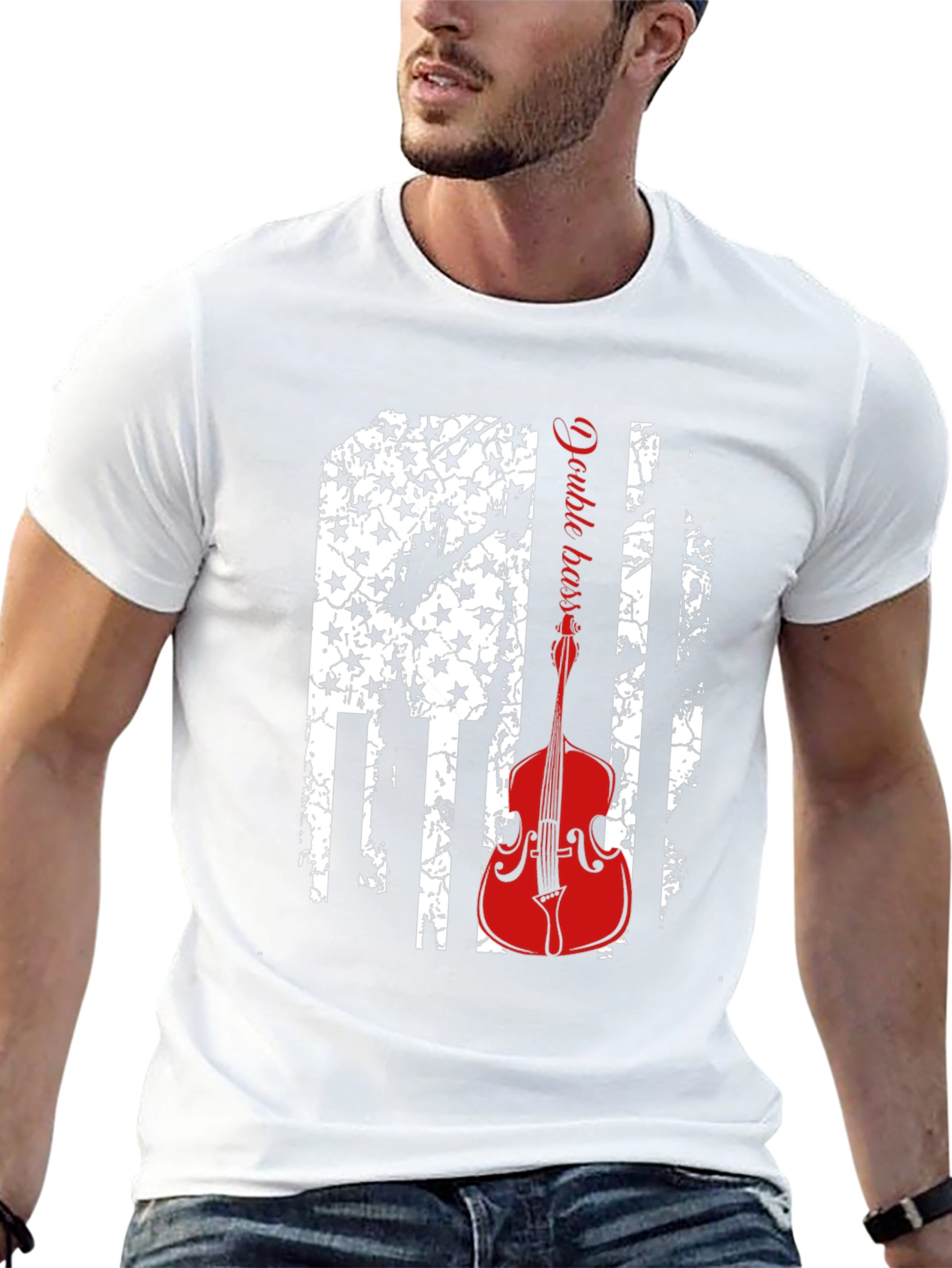 Double Bass American Flag T-Shirt