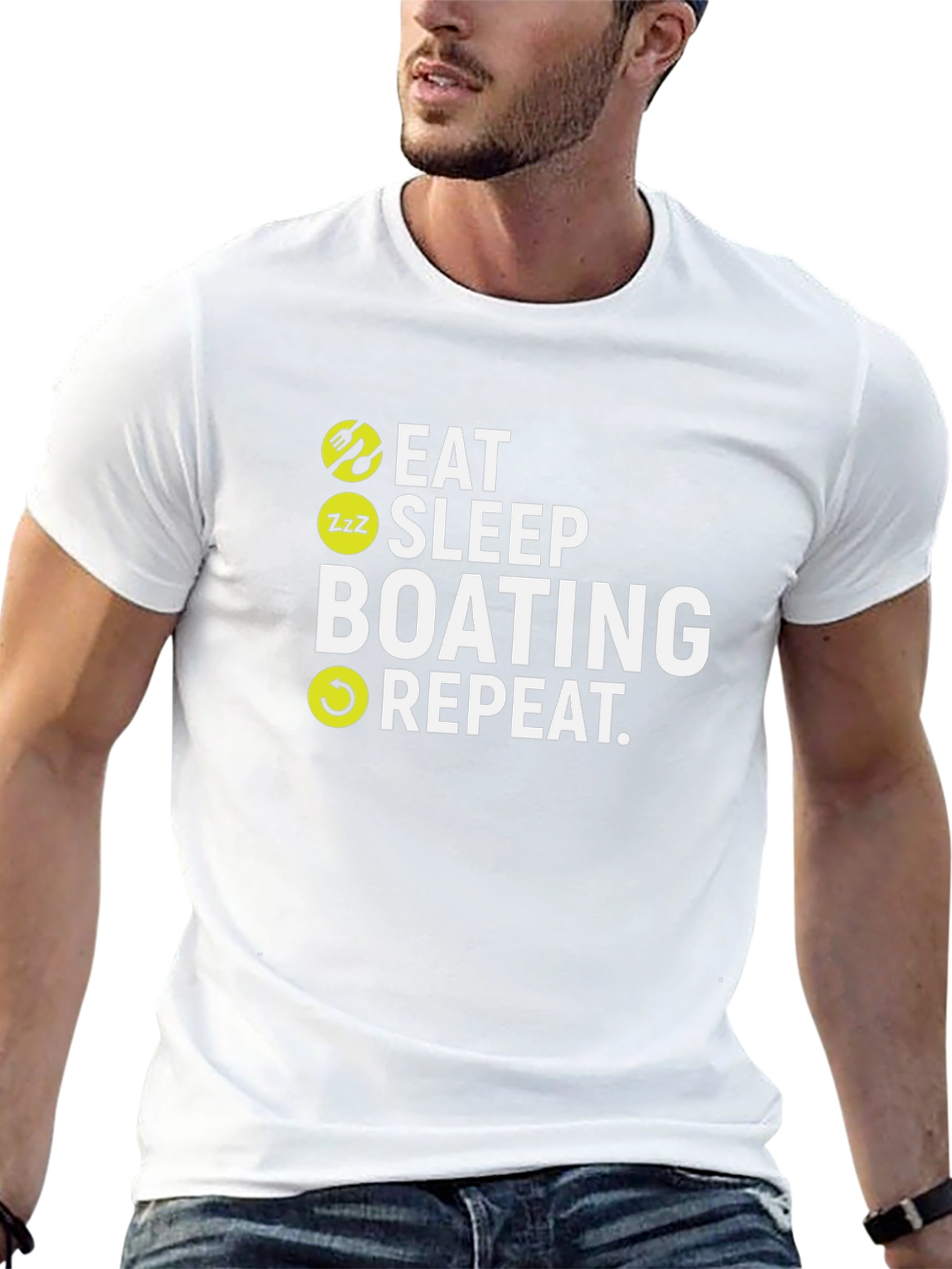 Eat Sleep Boating Repeat Graphic T-Shirt
