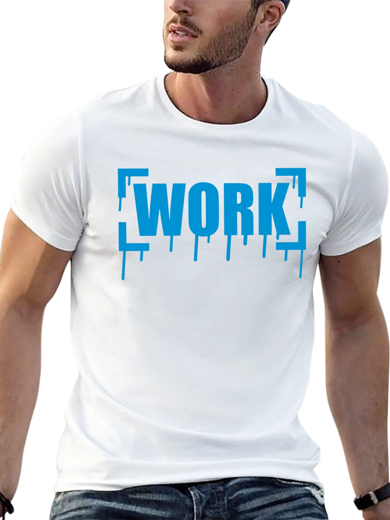 Work Drip Graphic T-Shirt - Black Cotton Tee