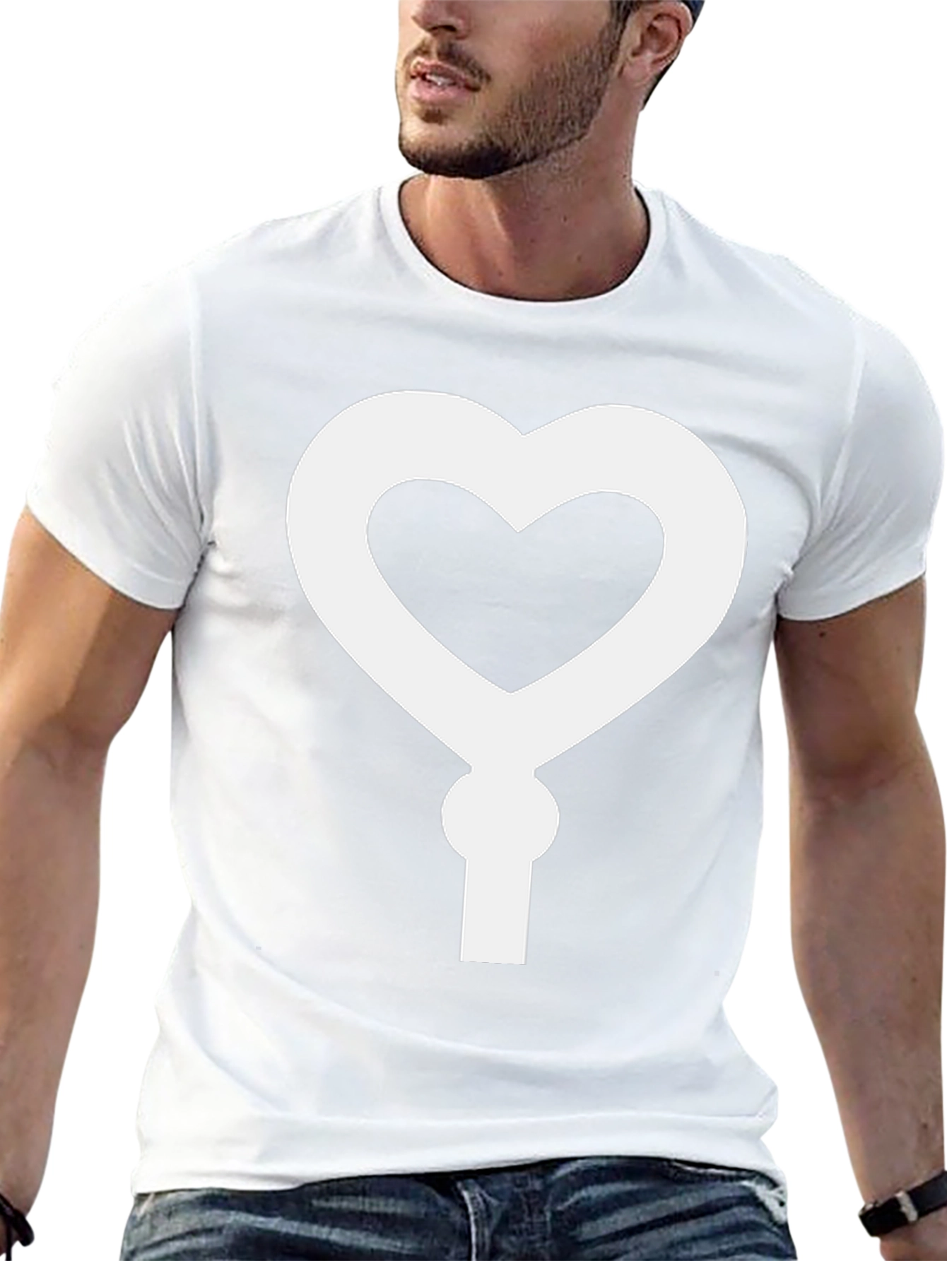 Heart Keyhole T-Shirt - Black