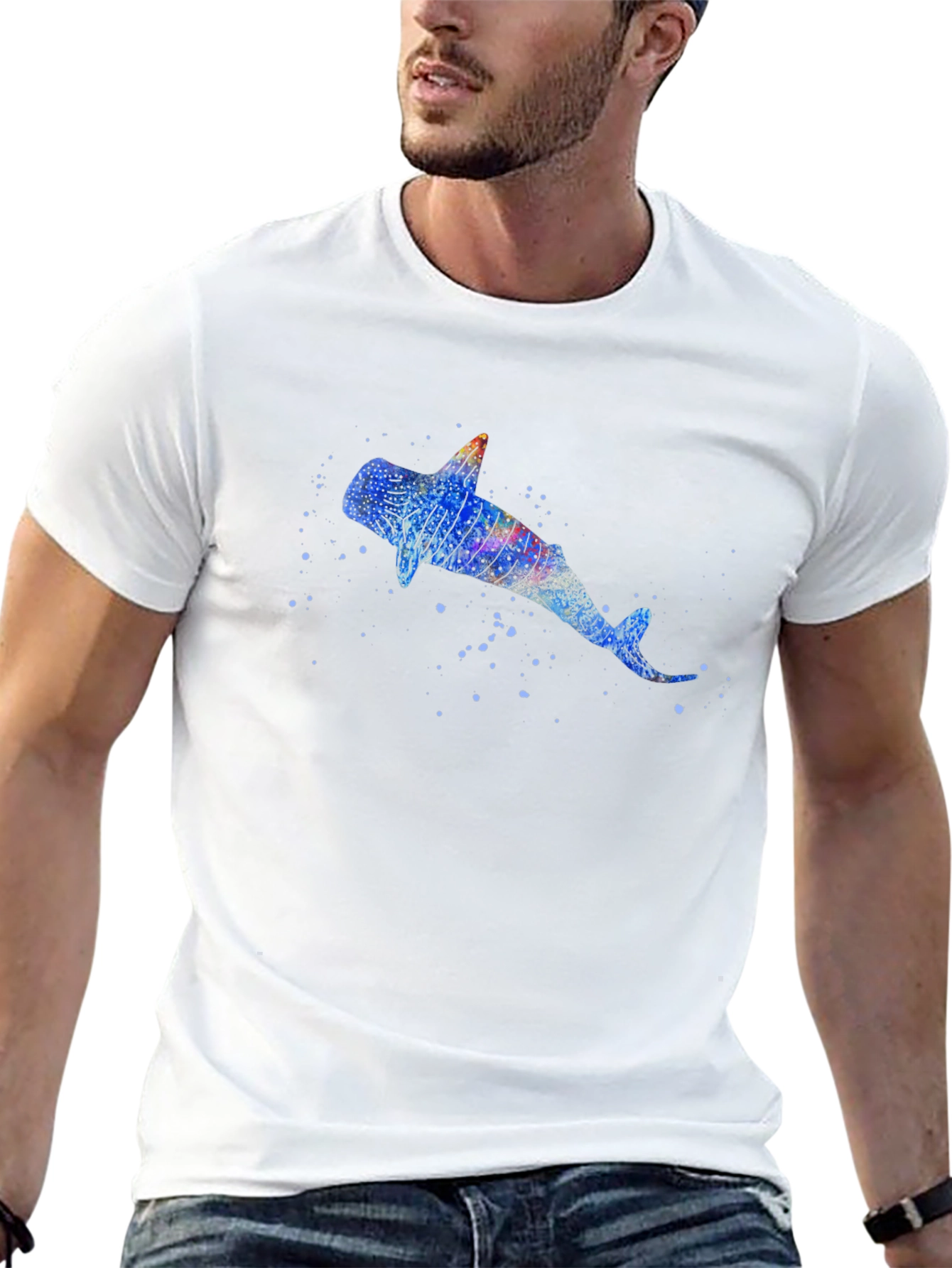 Whale Shark Graphic Black T-Shirt