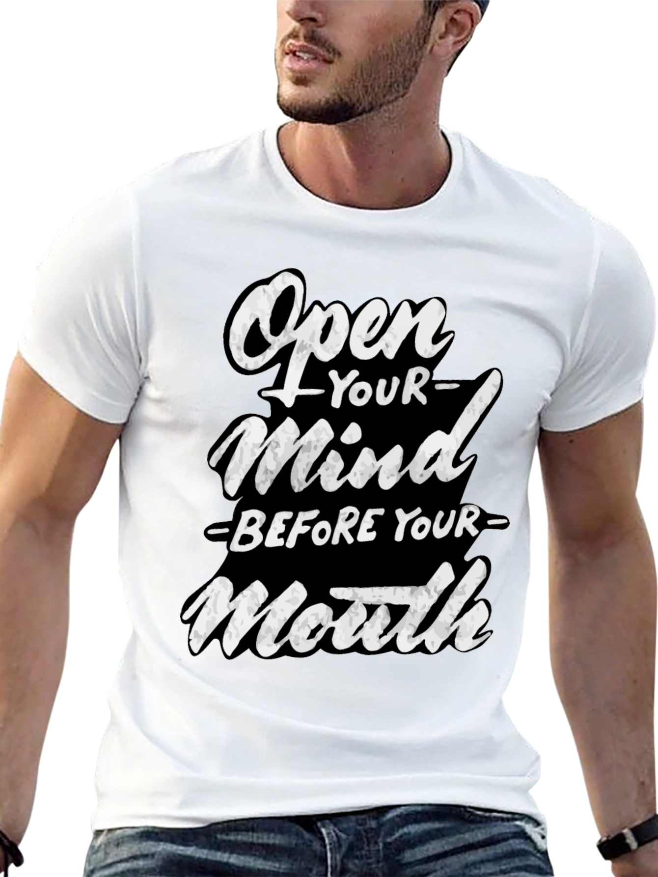 Open Your Mind Graphic T-Shirt - Black Cotton Tee