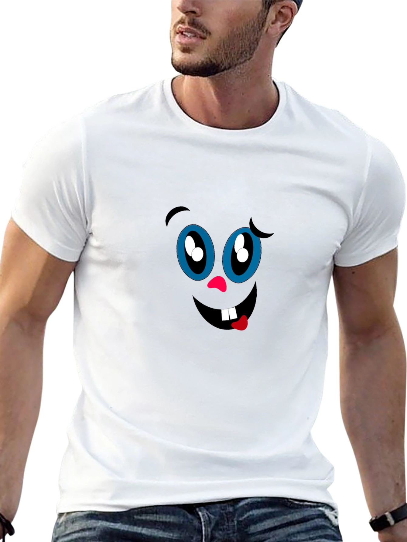 Funny Face Graphic Black T-Shirt