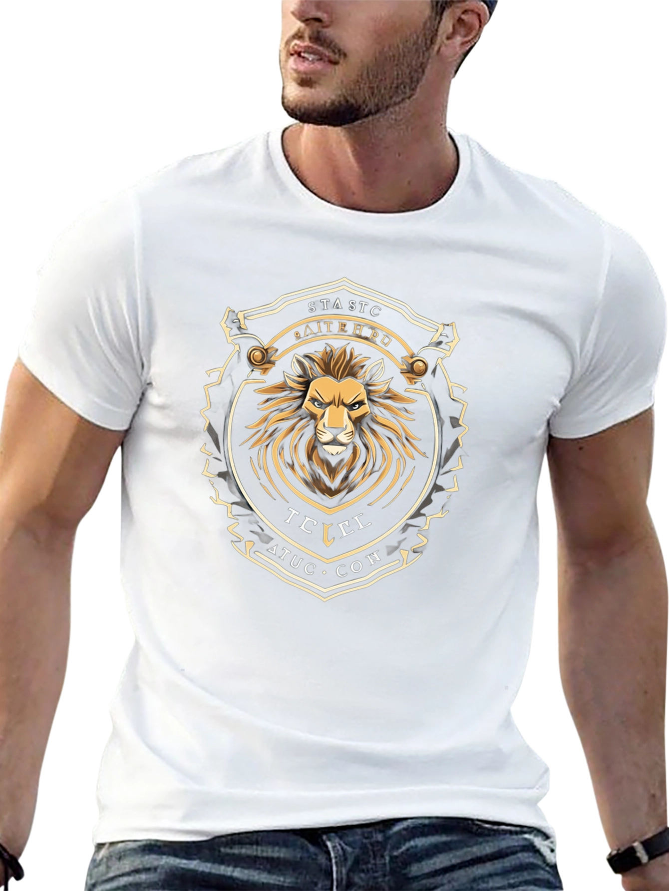 Lion Crest Graphic Tee - Stylish Black T-Shirt