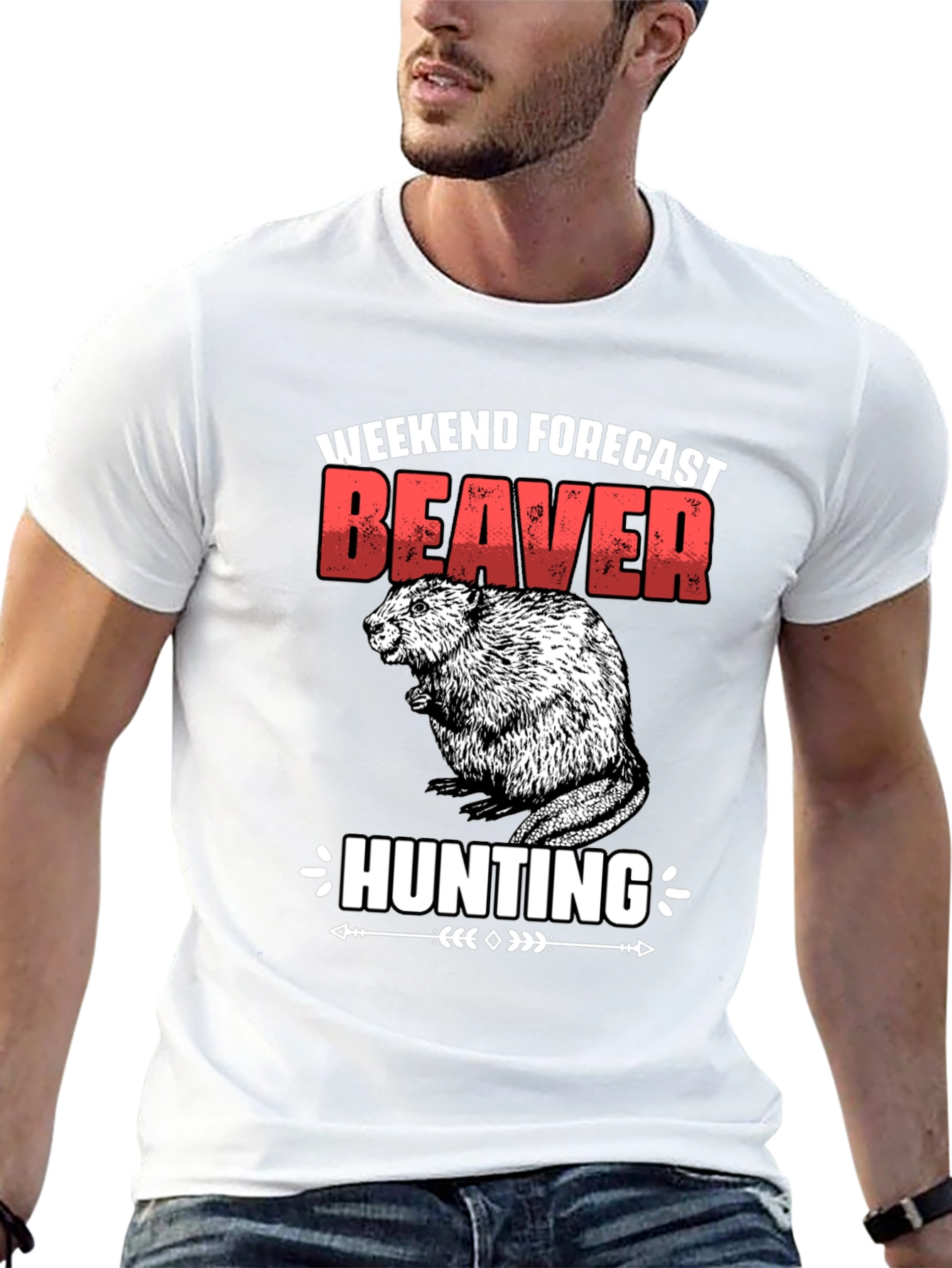 Weekend Forecast Beaver Hunting Graphic Tee