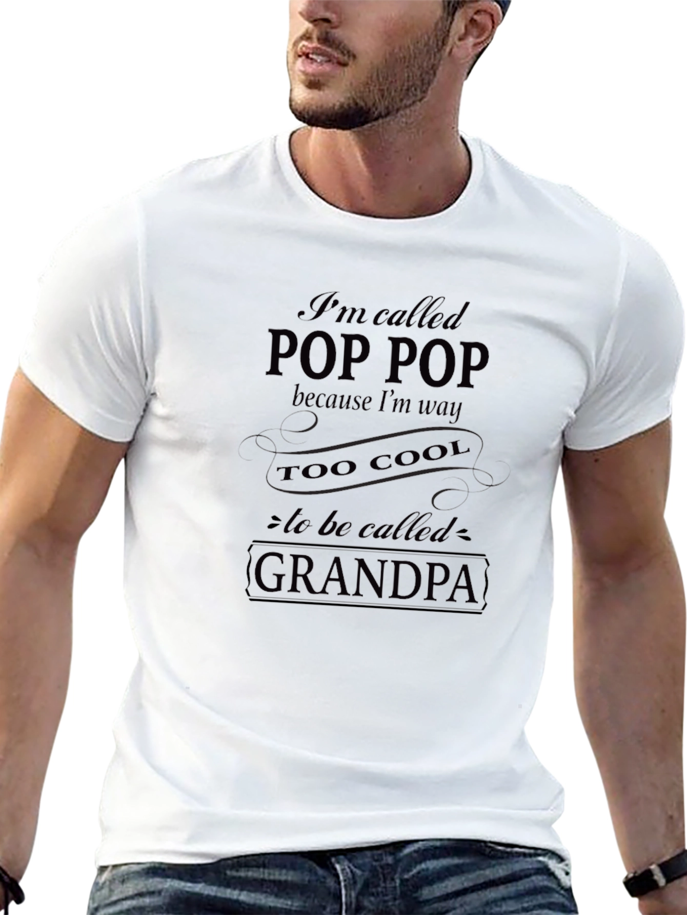 Pop Pop Too Cool Grandpa Funny T-Shirt
